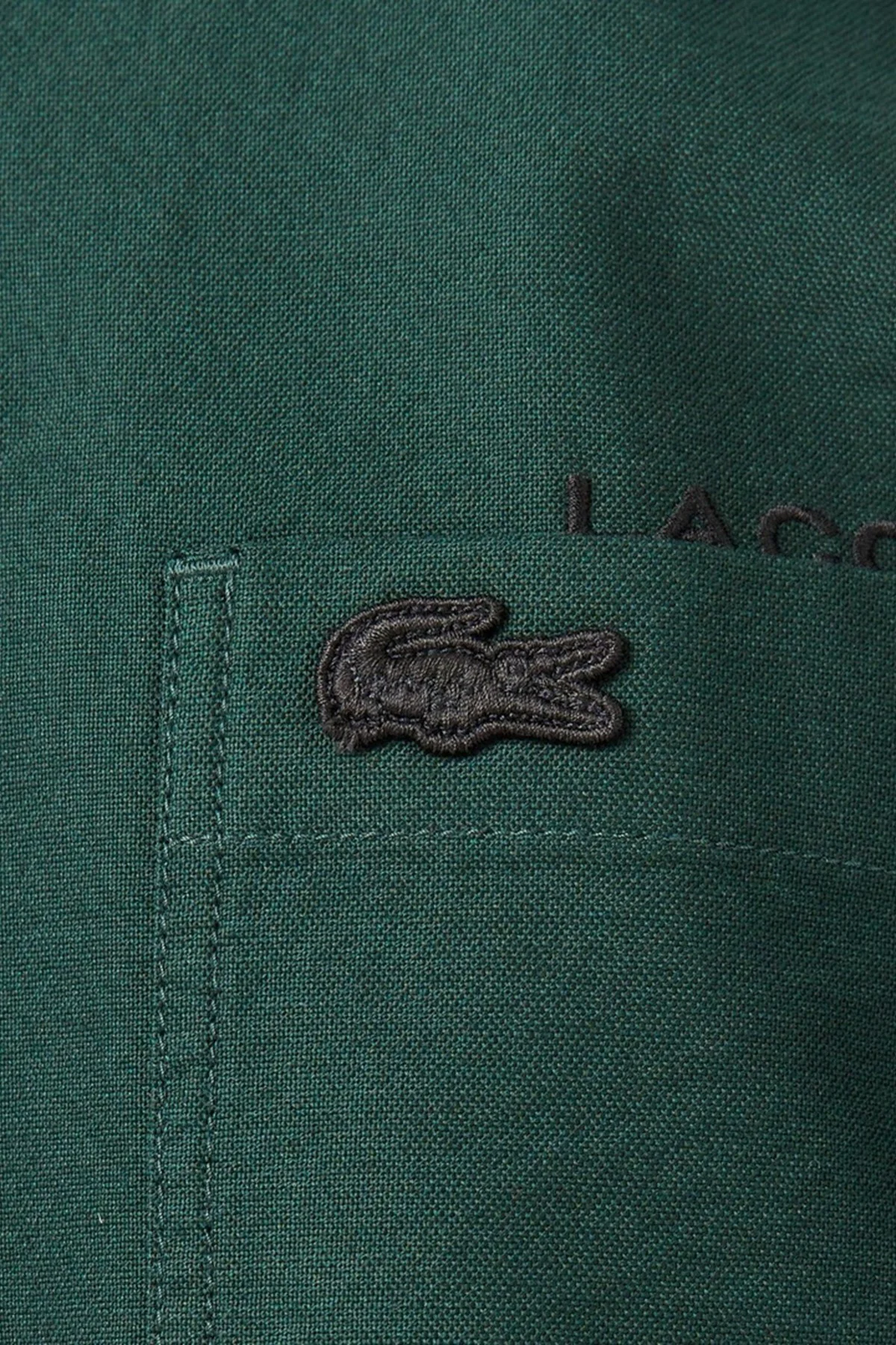 Lacoste Men's Regular Fit Button-Down Collar Linen Shirt Yellow Erkek Düğmeli Yaka Pamuklu Gömlek Yeşil