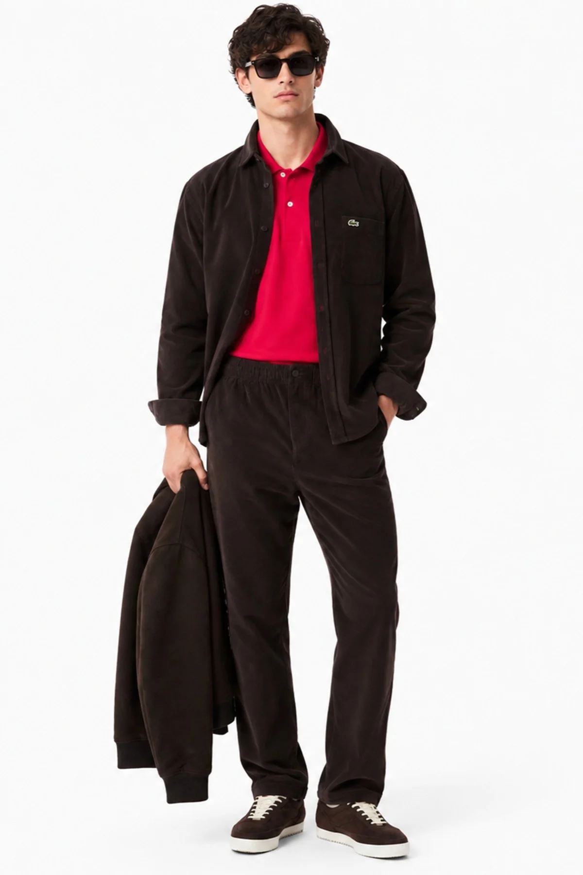 Lacoste Men's Regular Fit Button-Down Cotton Shirt Erkek Düğmeli Yaka Pamuklu Kadife Gömlek Kahverengi Lacoste Men's Regular Fit Button-Down Cotton Shirt Erkek Düğmeli Yaka Pamuklu Kadife Gömlek Kahverengi