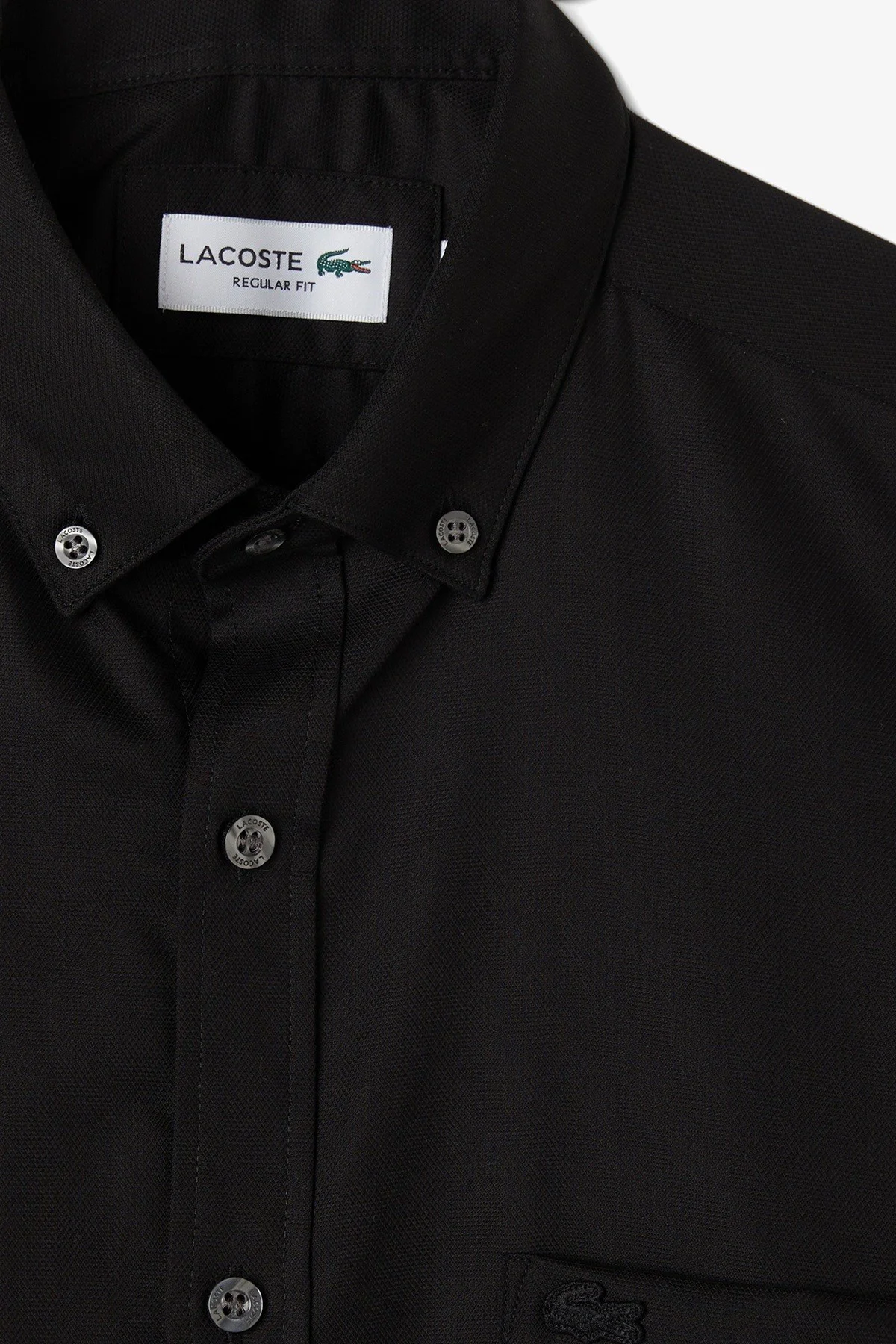 Lacoste Men's Regular Fit Button-Down Cotton Shirt Erkek Düğmeli Yaka Pamuklu Gömlek Siyah Fiyatı, Yorumları ve Özellikleri