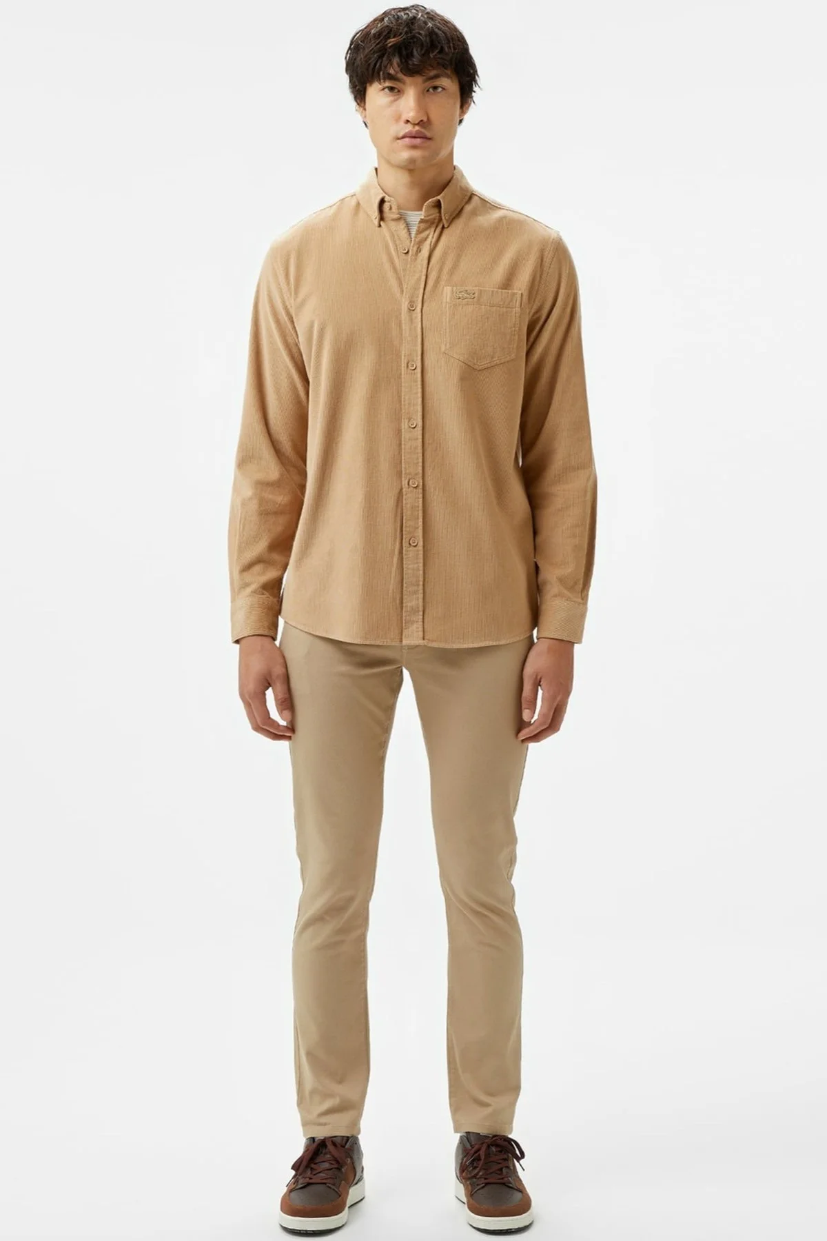 Lacoste Men's Regular Fit Button-Down Collar Velvet Shirt Brown Erkek Düğmeli Yaka Kadife Gömlek Kahverengi Fiyatı, Yorumları ve Özellikleri