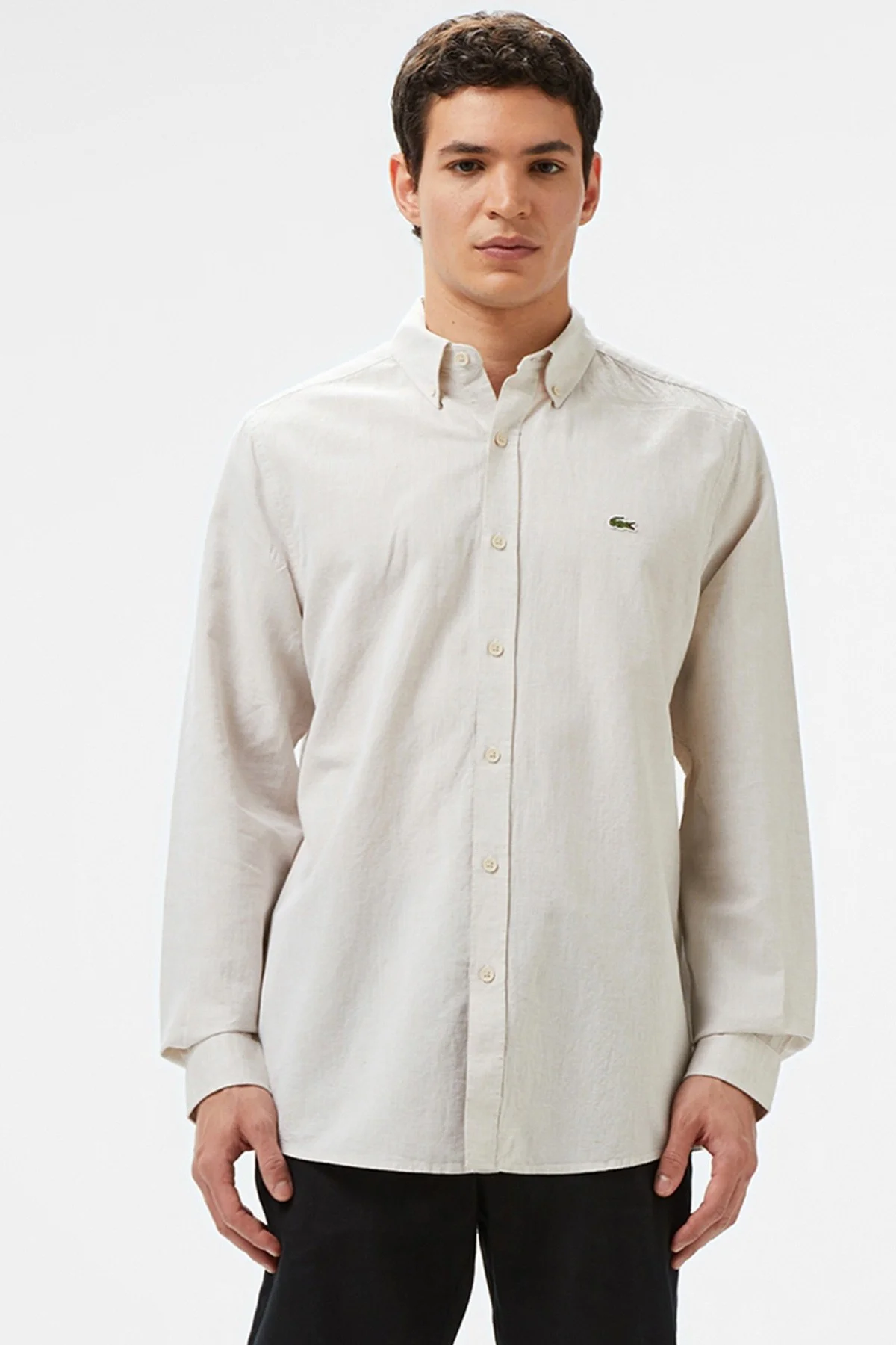 Lacoste Men's Regular Fit Button-Down Collar Linen Shirt Beige Erkek Düğmeli Yaka Keten Gömlek Bej Fiyatı, Yorumları ve Özellikleri