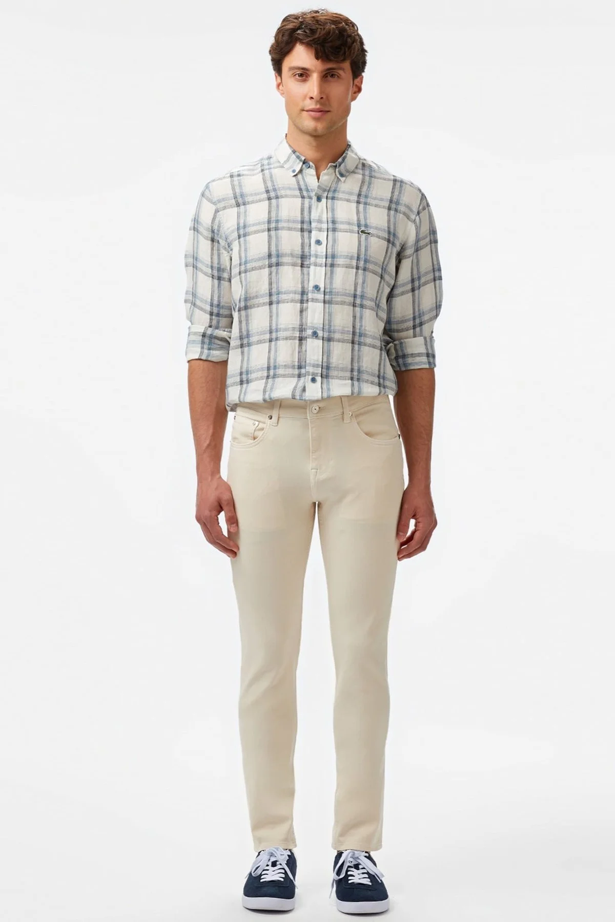 Lacoste Men's Regular Fit Dark Blue Linen Shirt Ekose Keten Erkek Gömlek Koyu Mavi Fiyatı, Yorumları ve Özellikleri