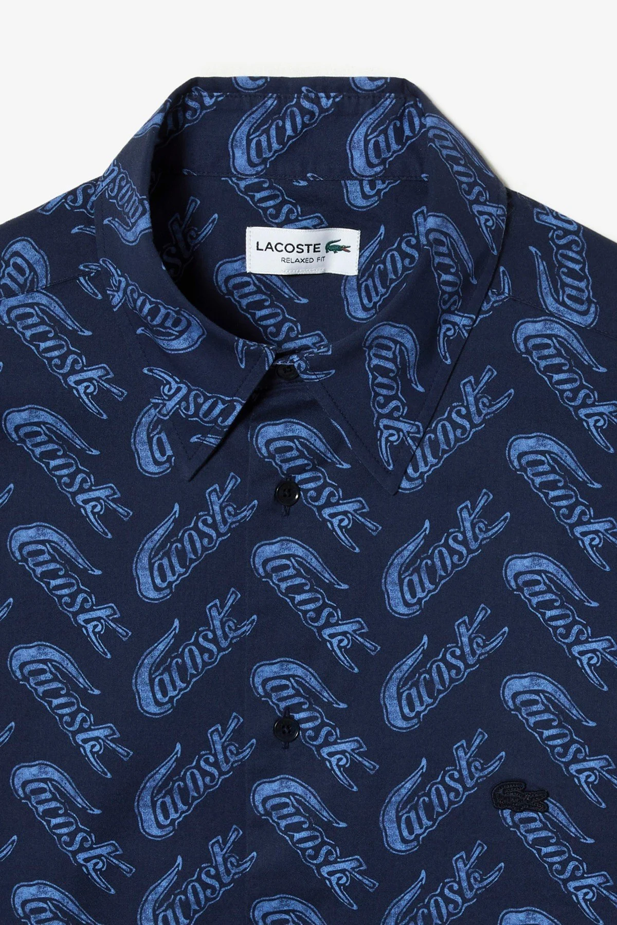 Lacoste Men's Relaxed Fit Navy Shirt Bol Kesim Erkek Kısa Kol Gömlek Lacivert Lacoste Men's Relaxed Fit Navy Shirt Bol Kesim Erkek Kısa Kol Gömlek Lacivert
