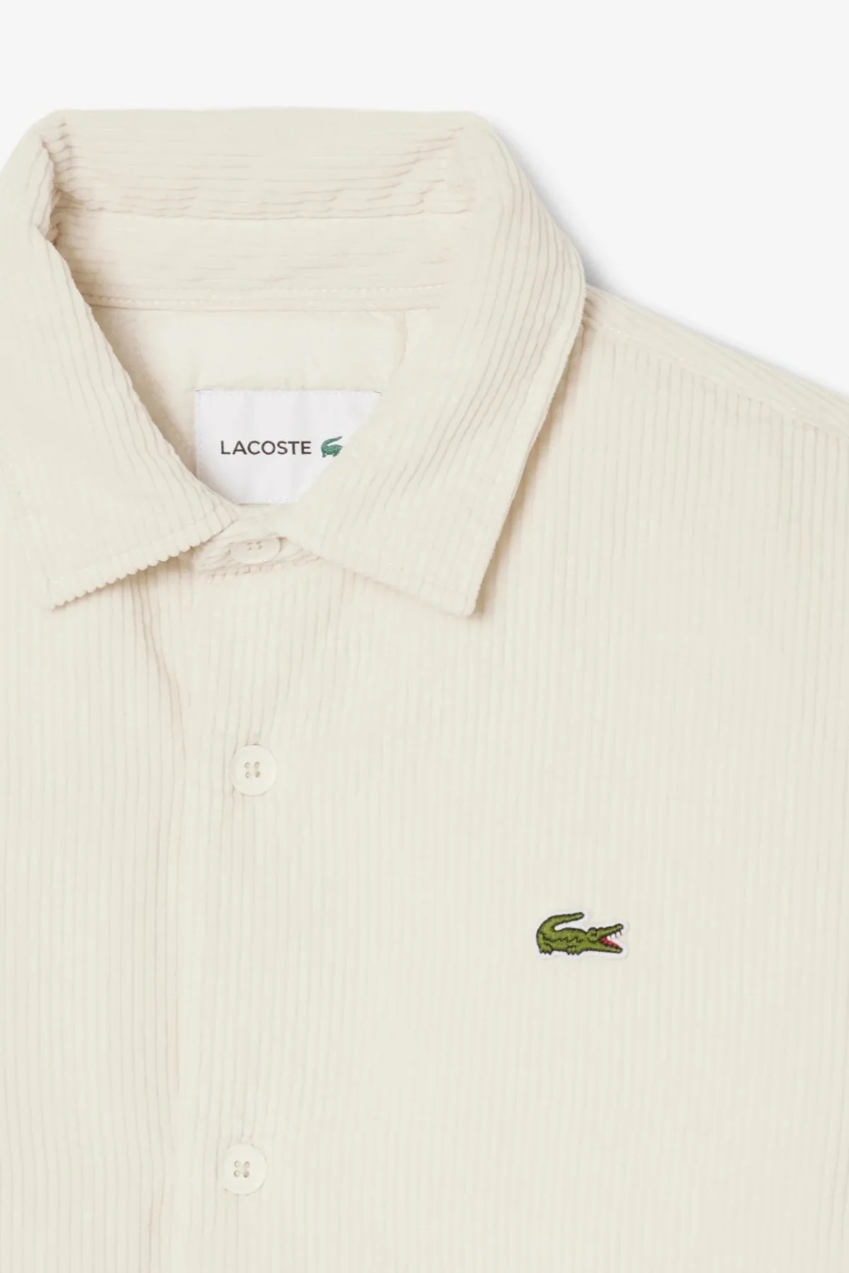 Lacoste Men's Relaxed Fit Button-Down Linen Shirt Rahat Kesim Kadife Erkek Dış Gömlek Krem Lacoste Men's Relaxed Fit Button-Down Linen Shirt Rahat Kesim Kadife Erkek Dış Gömlek Krem