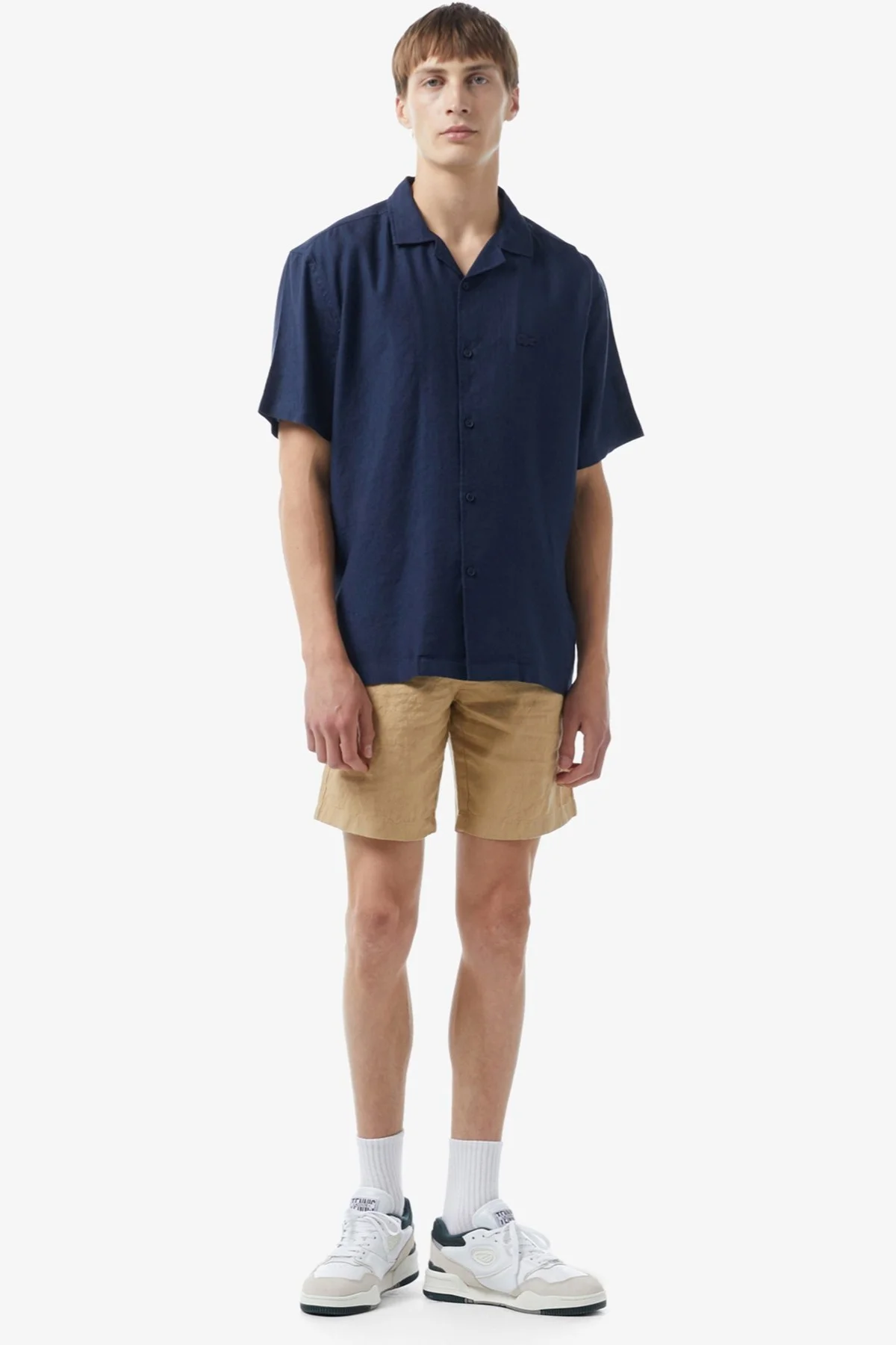 Lacoste Men's Relaxed Fit Shirt Rahat Kesim Kısa Kollu Erkek Keten Gömlek Lacivert Fiyatı, Yorumları ve Özellikleri