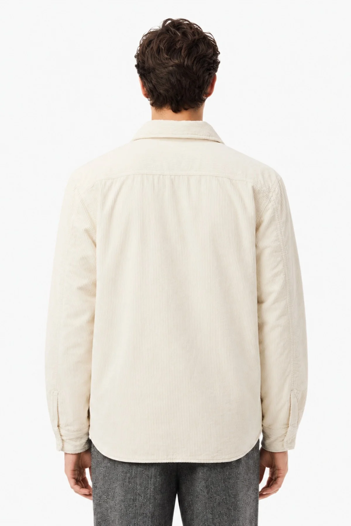 Lacoste Men's Relaxed Fit Button-Down Linen Shirt Rahat Kesim Kadife Erkek Dış Gömlek Krem Lacoste Men's Relaxed Fit Button-Down Linen Shirt Rahat Kesim Kadife Erkek Dış Gömlek Krem