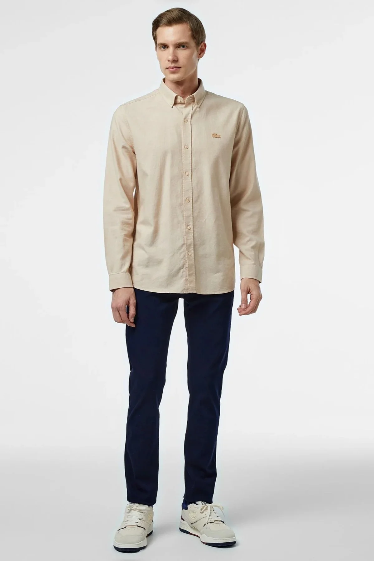 Lacoste Men's Slim Fit Beige Shirt Slim Fit Pamuklu Erkek Gömlek Bej Fiyatı, Yorumları ve Özellikleri