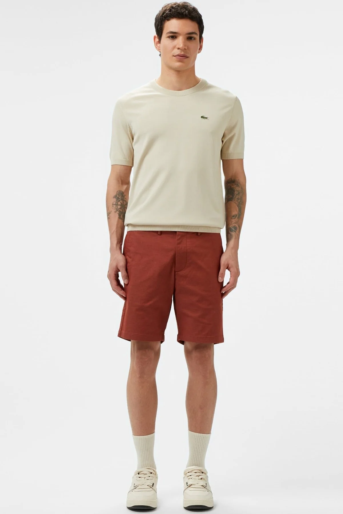 Lacoste Men's Slim Fit Bermuda Shorts Erkek Dar Kesim Pamuklu Bermuda Şort Kahverengi