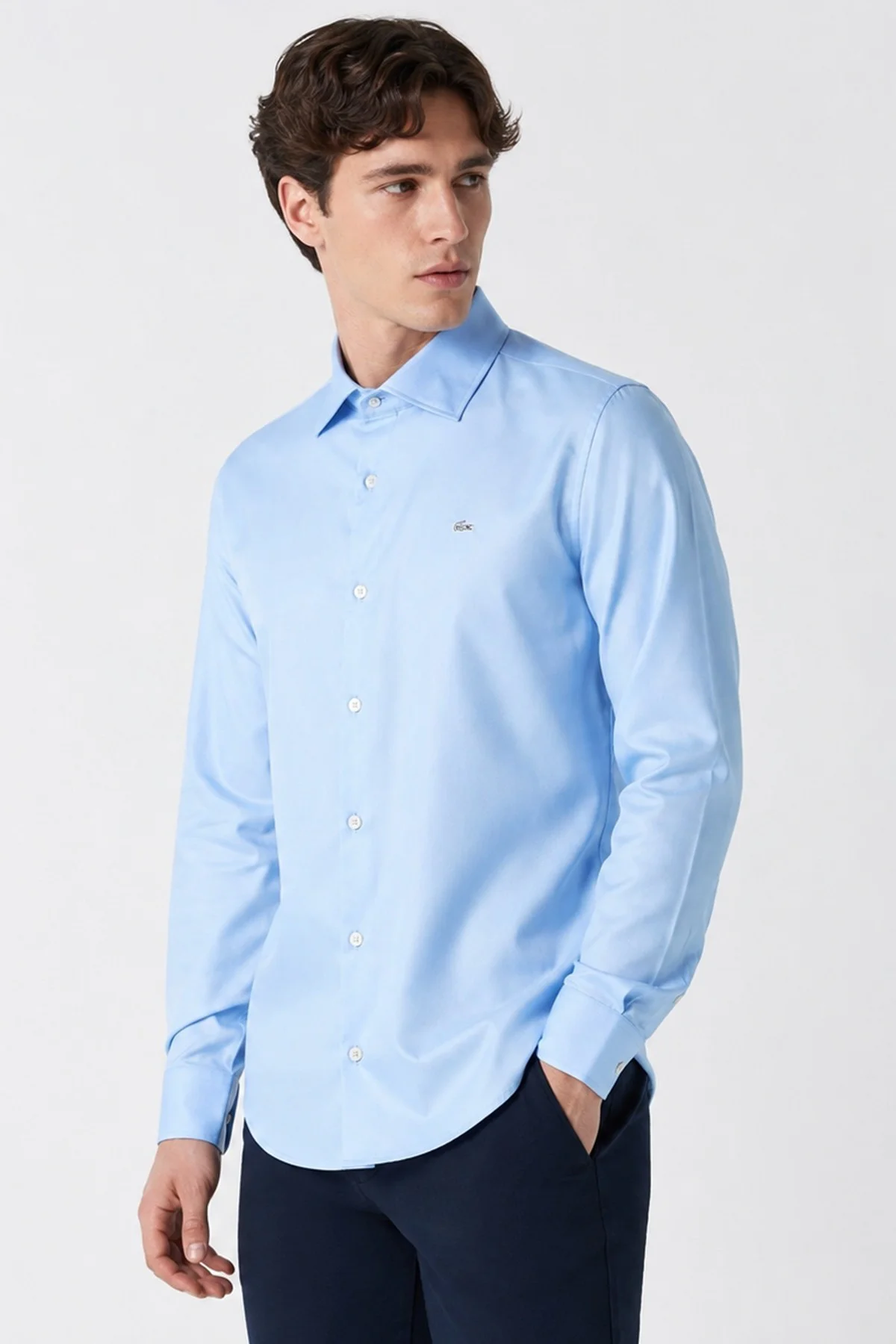 Lacoste Men's Slim Fit Blue Shirt Slim Fit Pamuklu Erkek Gömlek Mavi Fiyatı, Yorumları ve Özellikleri