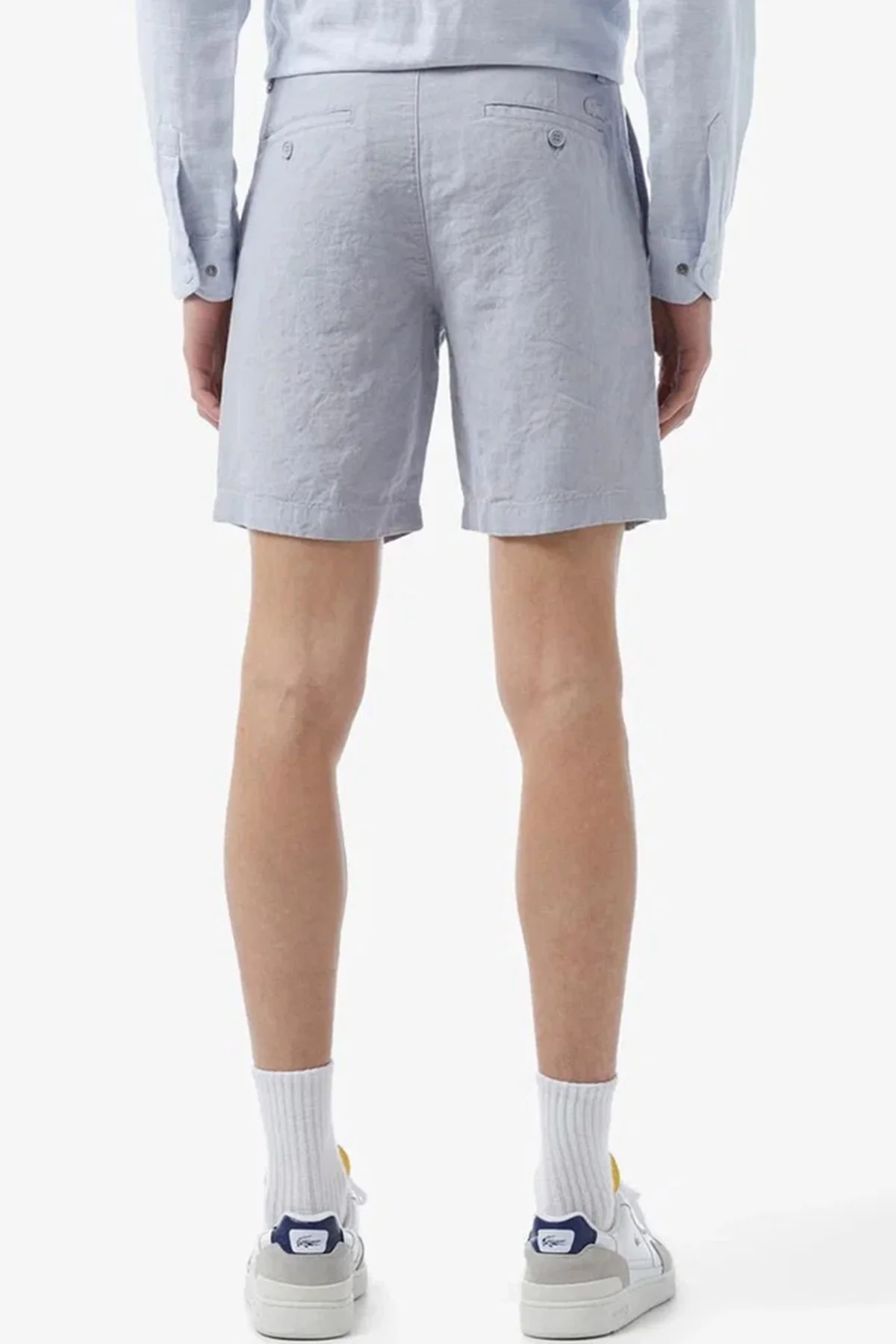 Lacoste Men's Slim Fit Linen Bermuda Shorts Beige Erkek Dar Kesim Keten Şort Bej