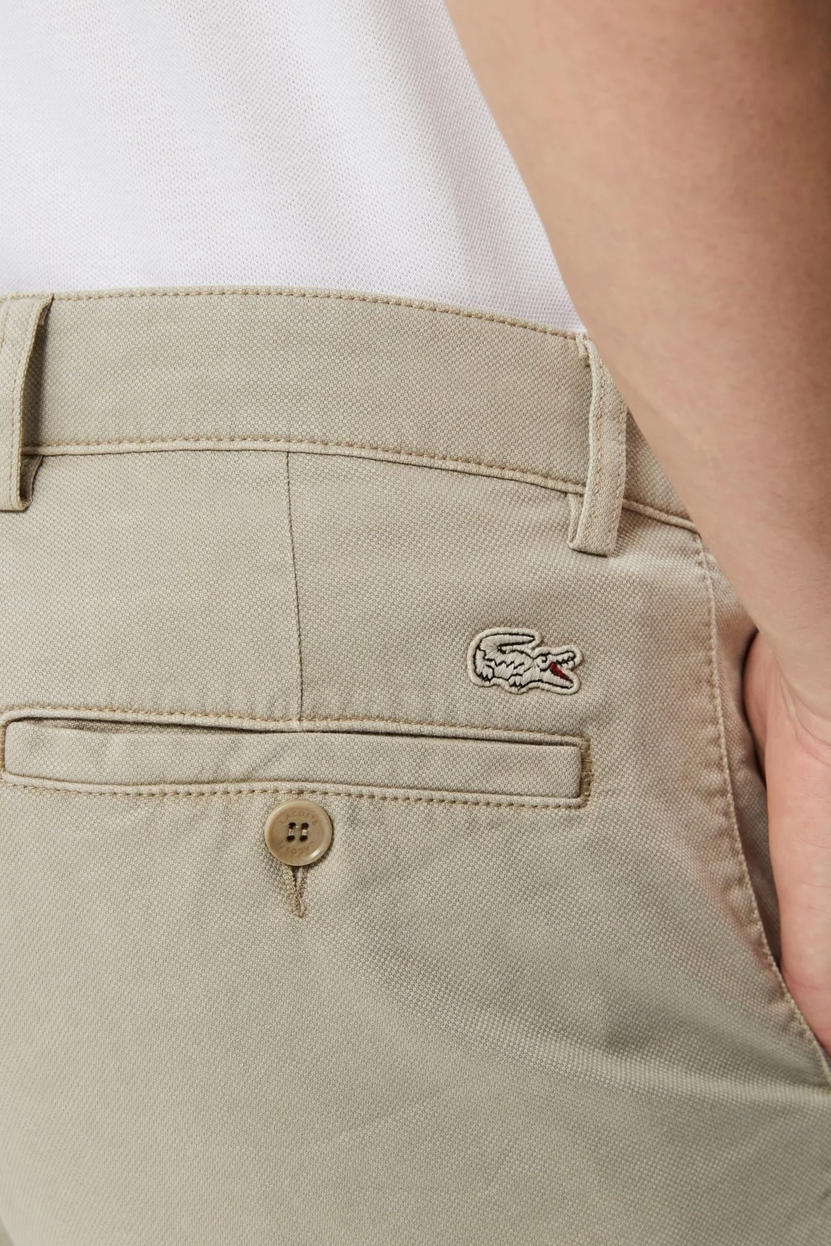 Lacoste Men's Slim Fit Organic Cotton Grey Bermuda Shorts Erkek Dar Kesim Organik Pamuk Bermuda Şort Gri