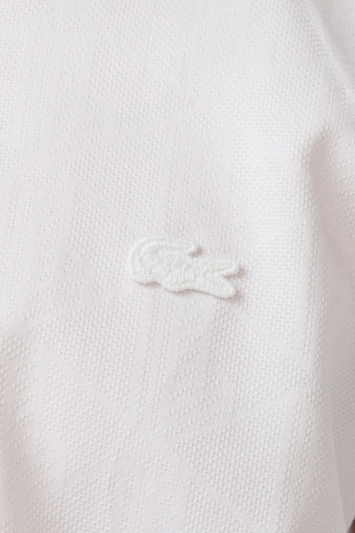 Lacoste Mens Slim Fit White Cotton Shirt Dar Kesim Pamuklu Erkek Gömlek Beyaz