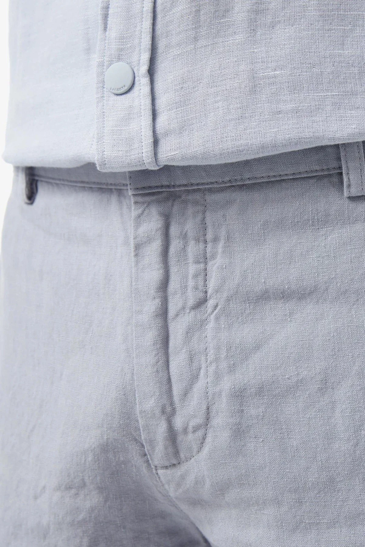 Lacoste Men's Slim Fit Linen Bermuda Shorts Beige Erkek Dar Kesim Keten Şort Bej
