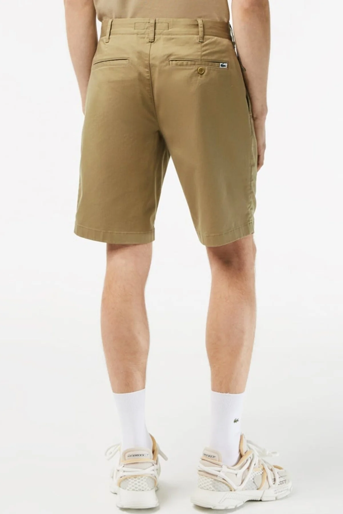 Lacoste Men's Slim Fit Organic Cotton Bermuda Shorts Erkek Dar Kesim Pamuk Bermuda Şort Bej