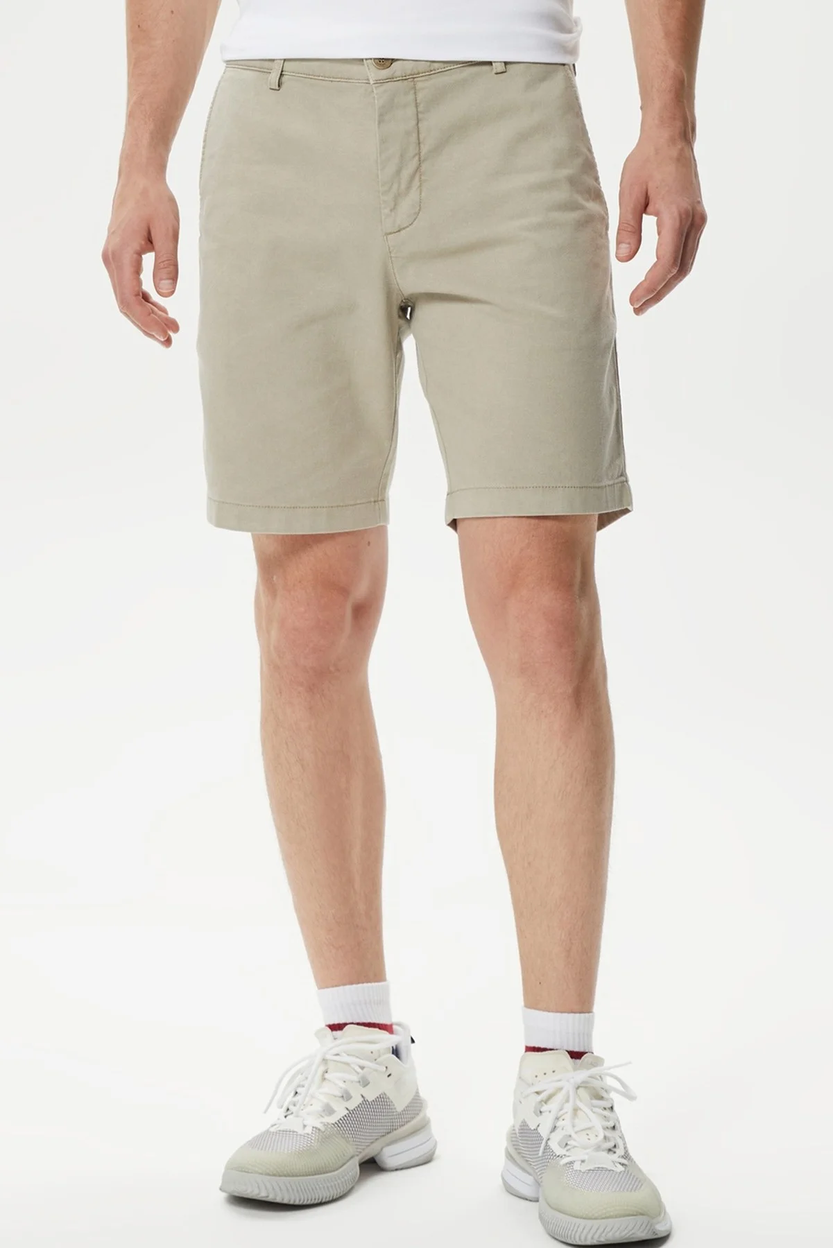 Lacoste Men's Slim Fit Organic Cotton Grey Bermuda Shorts Erkek Dar Kesim Organik Pamuk Bermuda Şort Gri