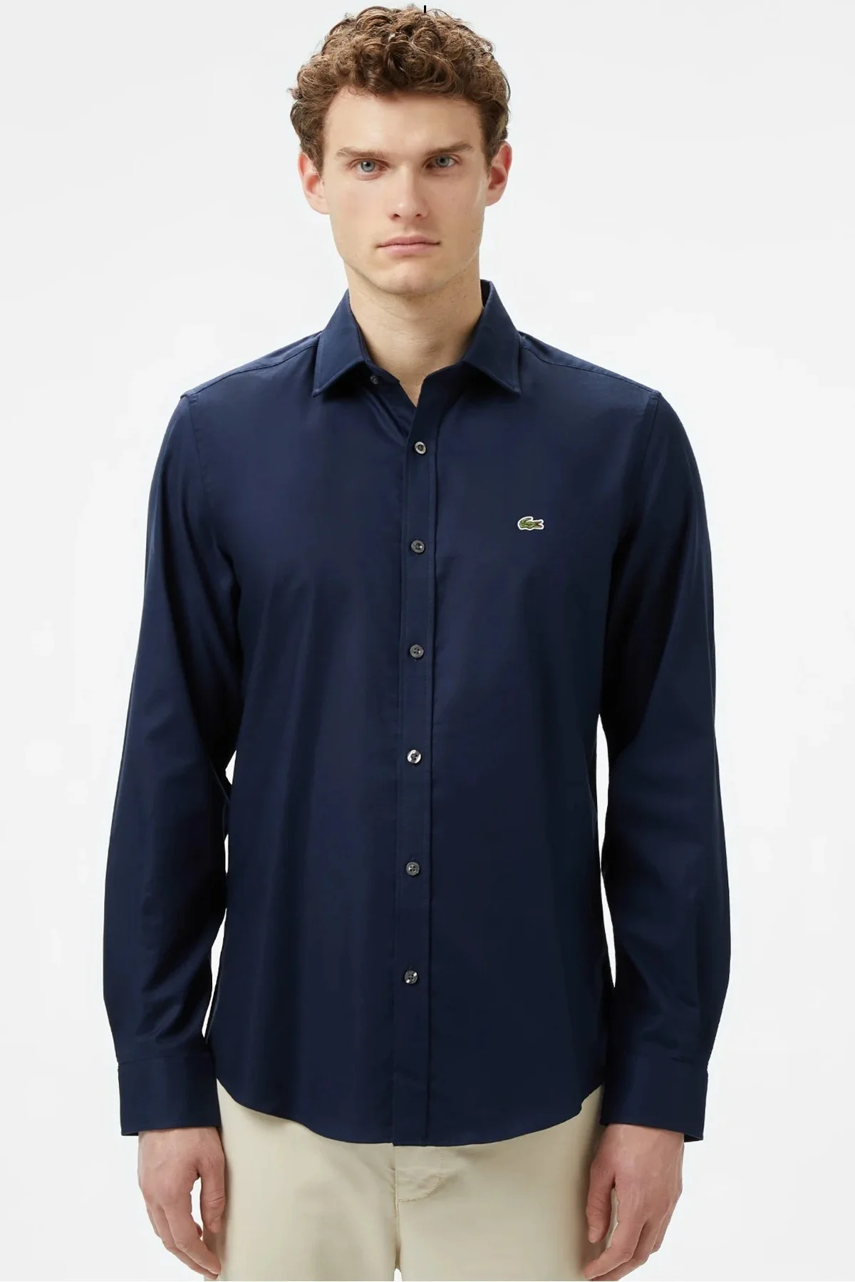 Lacoste Men's Slim Fit Button-Down Collar Linen Shirt Erkek Düğmeli Yaka Pamuklu Gömlek Lacivert Fiyatı, Yorumları ve Özellikleri
