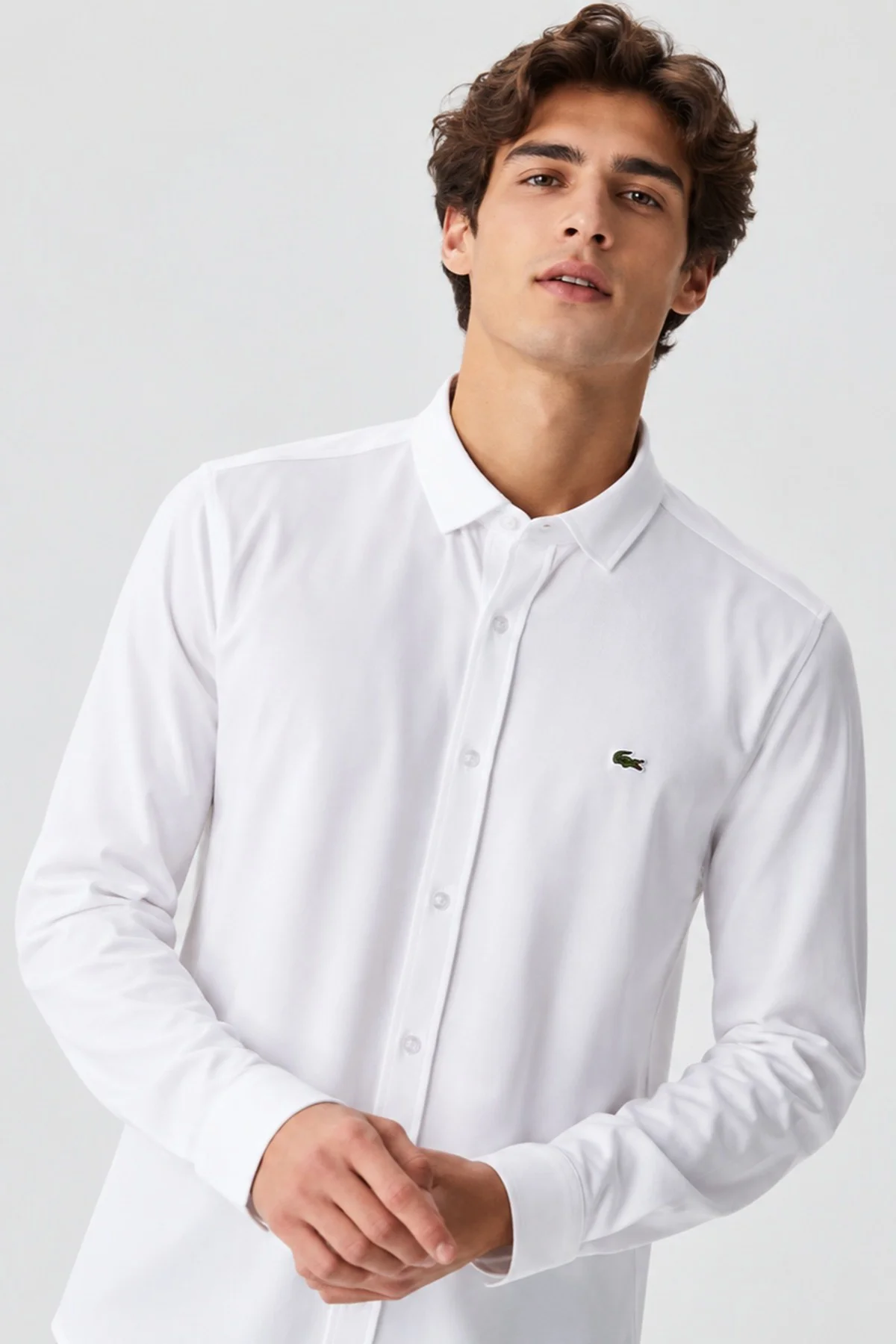 Lacoste Mens Slim Fit White Shirt Dar Kesim Erkek Gömlek Beyaz Lacoste Mens Slim Fit White Shirt Dar Kesim Erkek Gömlek Beyaz