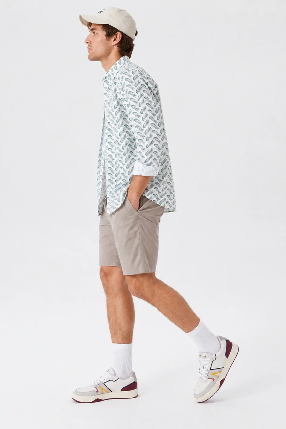 Lacoste Men's Slim Fit Beige Bermuda Short Erkek Bermuda Şort Bej