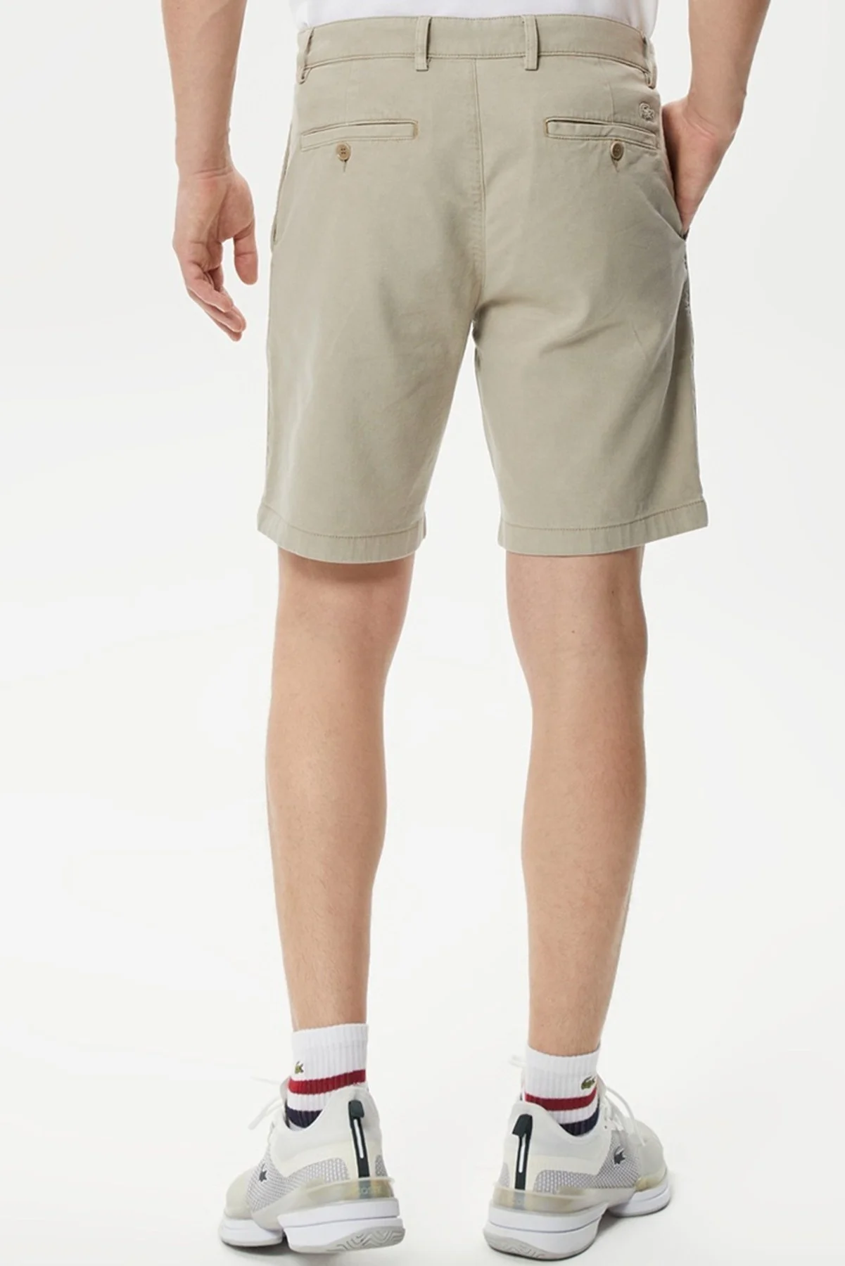 Lacoste Men's Slim Fit Organic Cotton Grey Bermuda Shorts Erkek Dar Kesim Organik Pamuk Bermuda Şort Gri