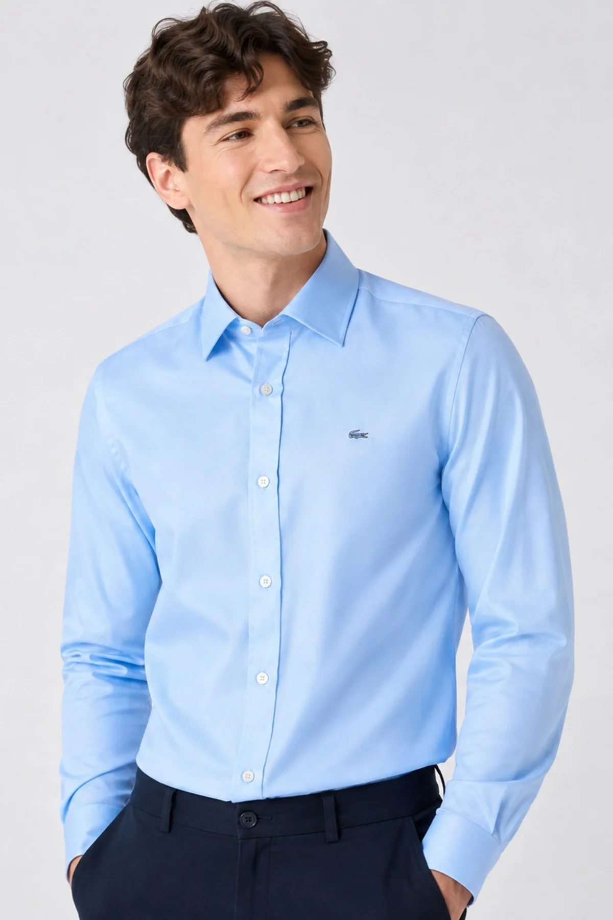 Lacoste Men's Slim Fit Blue Shirt Slim Fit Pamuklu Erkek Gömlek Mavi Fiyatı, Yorumları ve Özellikleri