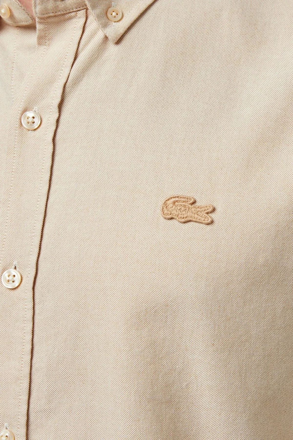 Lacoste Men's Slim Fit Beige Shirt Slim Fit Pamuklu Erkek Gömlek Bej Fiyatı, Yorumları ve Özellikleri