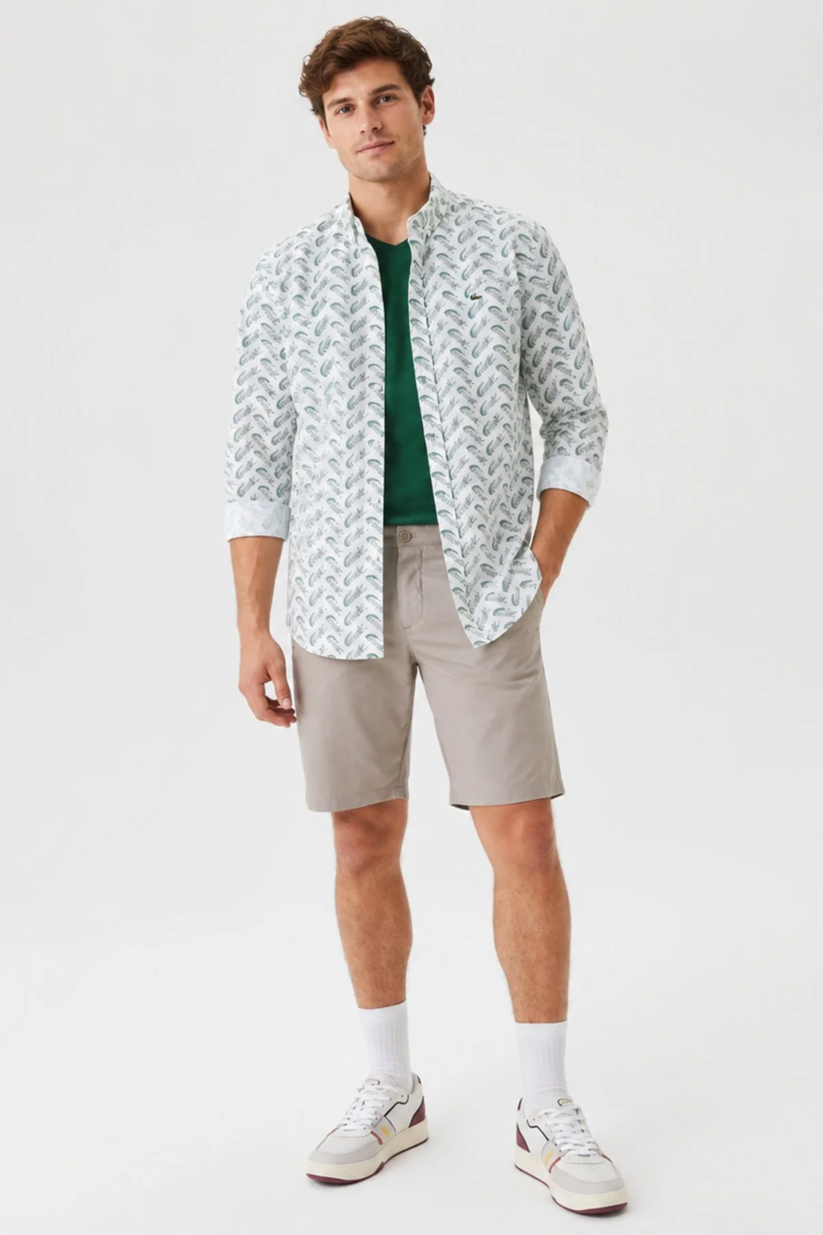 Lacoste Men's Slim Fit Beige Bermuda Short Erkek Bermuda Şort Bej