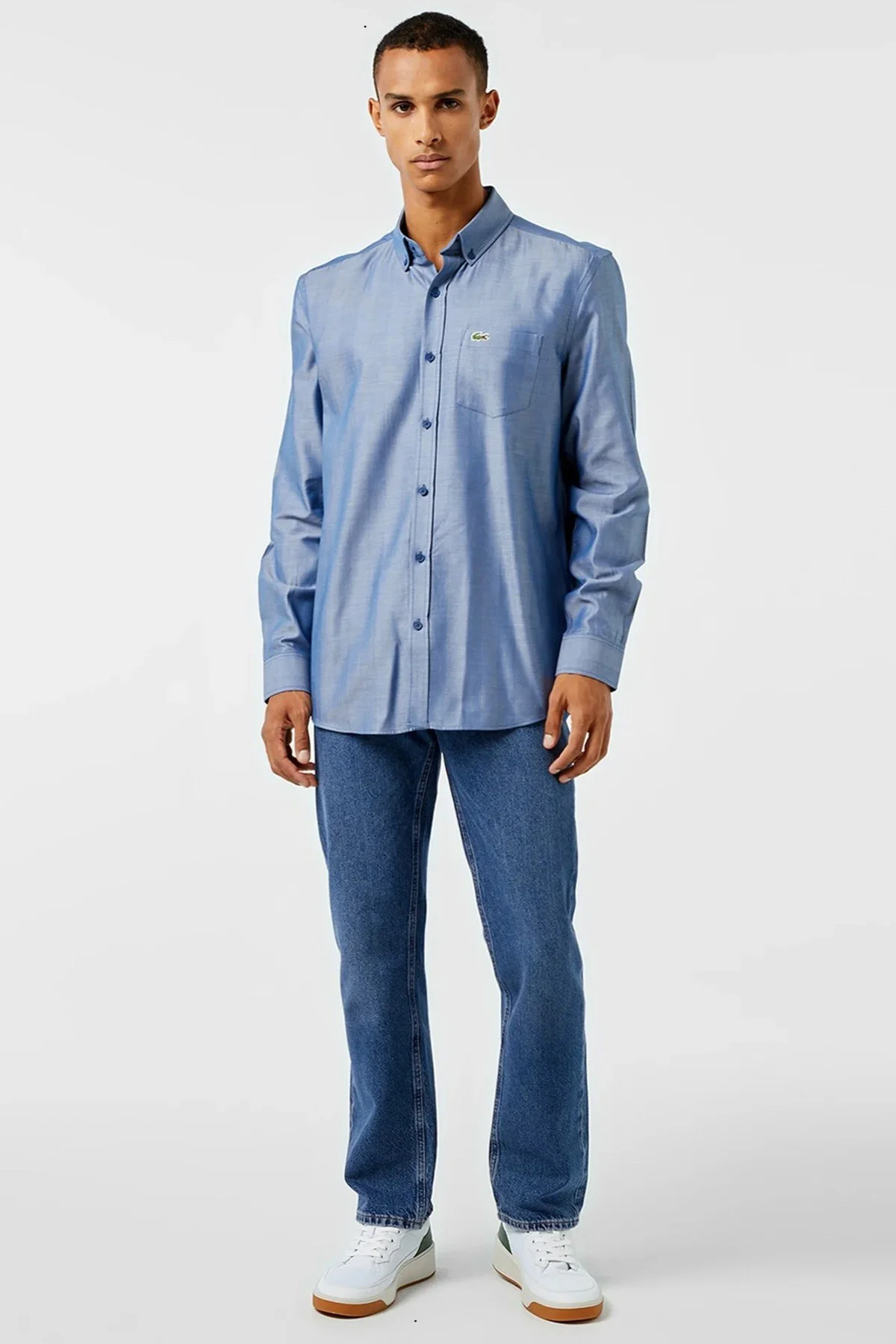 Lacoste Men's Slim Fit Blue Shirt Slim Fit Pamuklu Erkek Gömlek Mavi Fiyatı, Yorumları ve Özellikleri