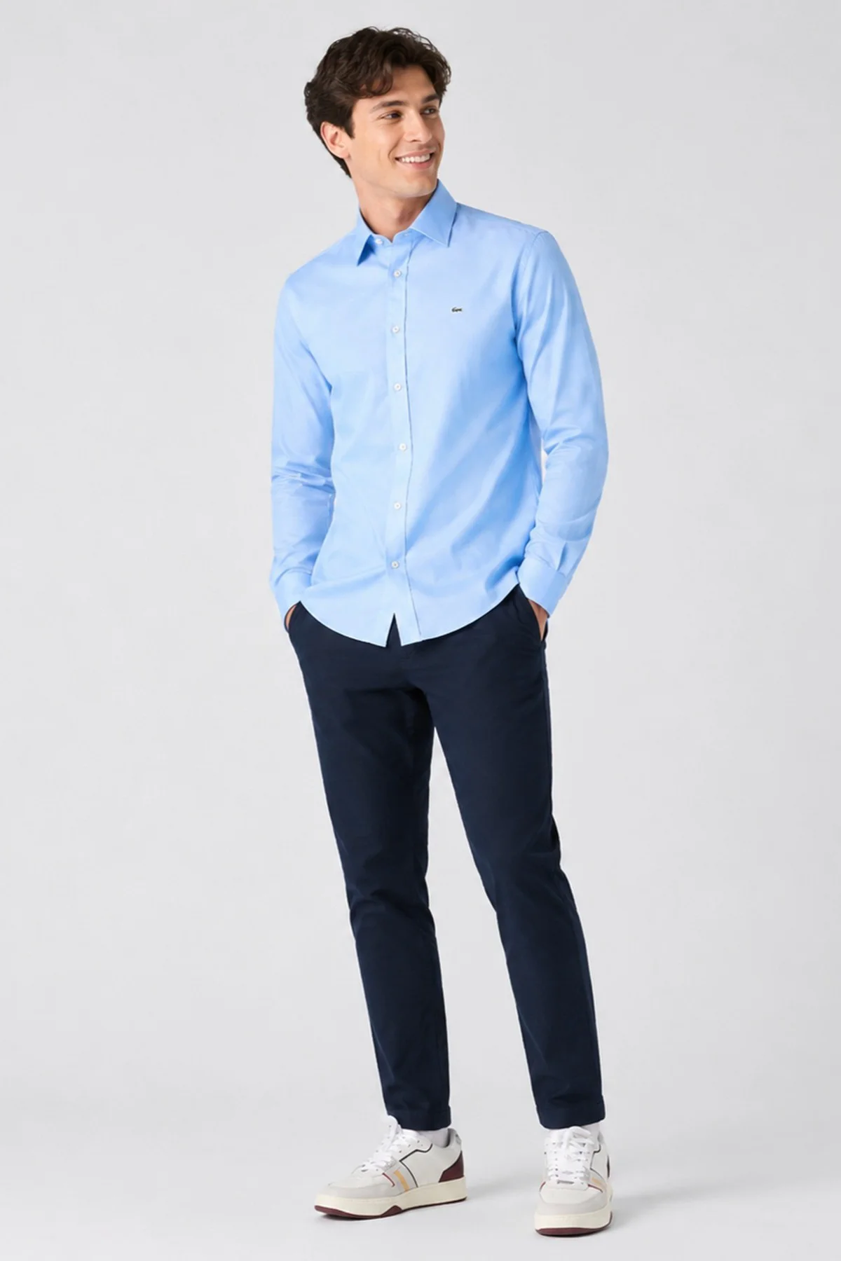 Lacoste Men's Slim Fit Blue Shirt Slim Fit Pamuklu Erkek Gömlek Mavi Fiyatı, Yorumları ve Özellikleri