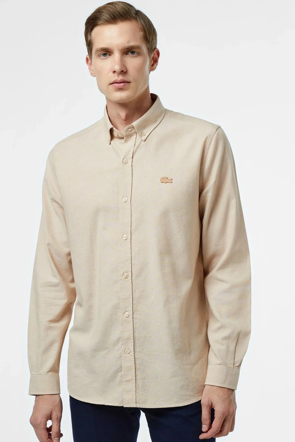Lacoste Men's Slim Fit Beige Shirt Slim Fit Pamuklu Erkek Gömlek Bej Fiyatı, Yorumları ve Özellikleri