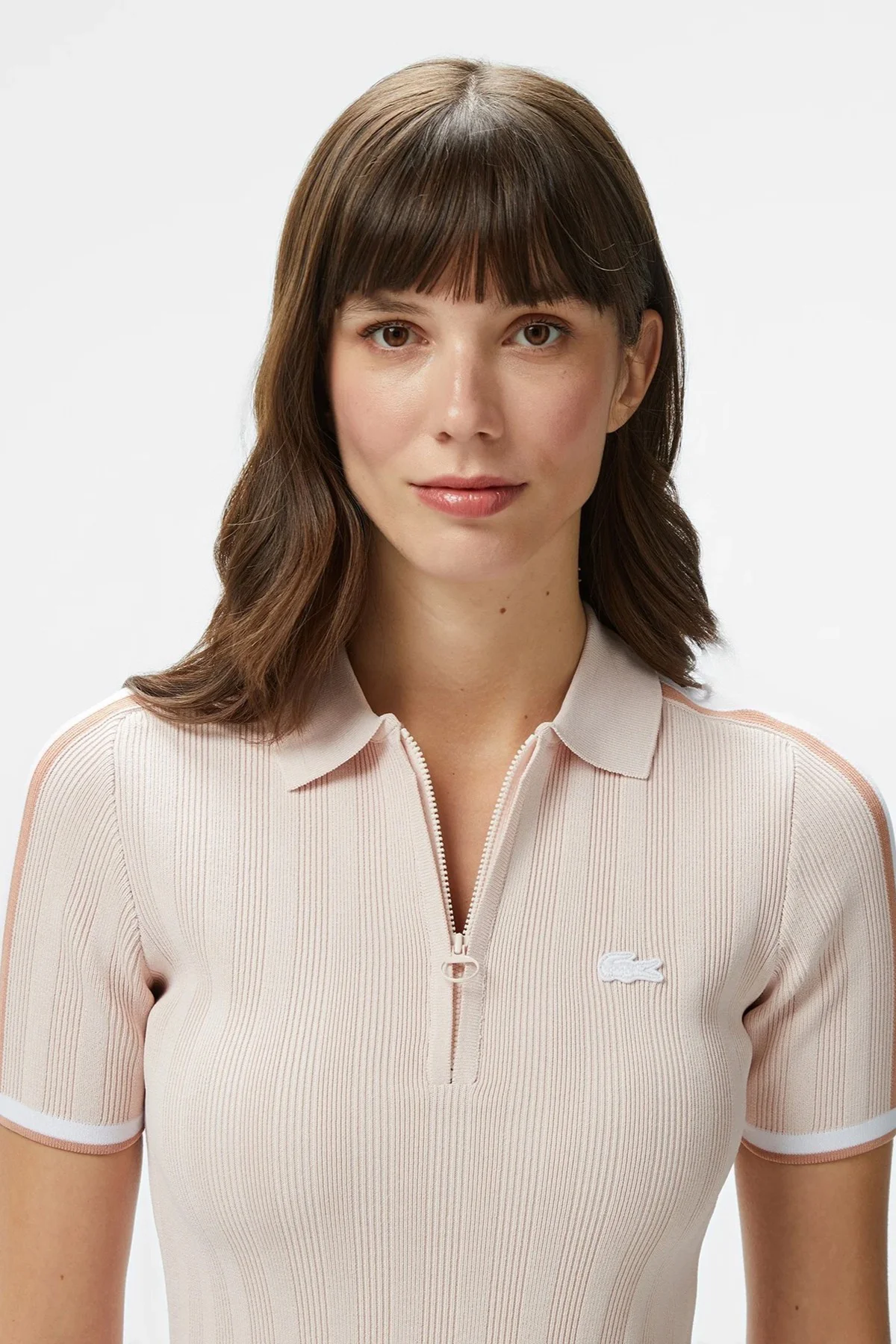 Lacoste Slim Fit Kısa Kollu Yarım Fermuarlı Polo Yaka Full Likralı Triko Tişört Pudra Pembe Lacoste Slim Fit Kısa Kollu Yarım Fermuarlı Polo Yaka Full Likralı Triko Tişört Pudra Pembe