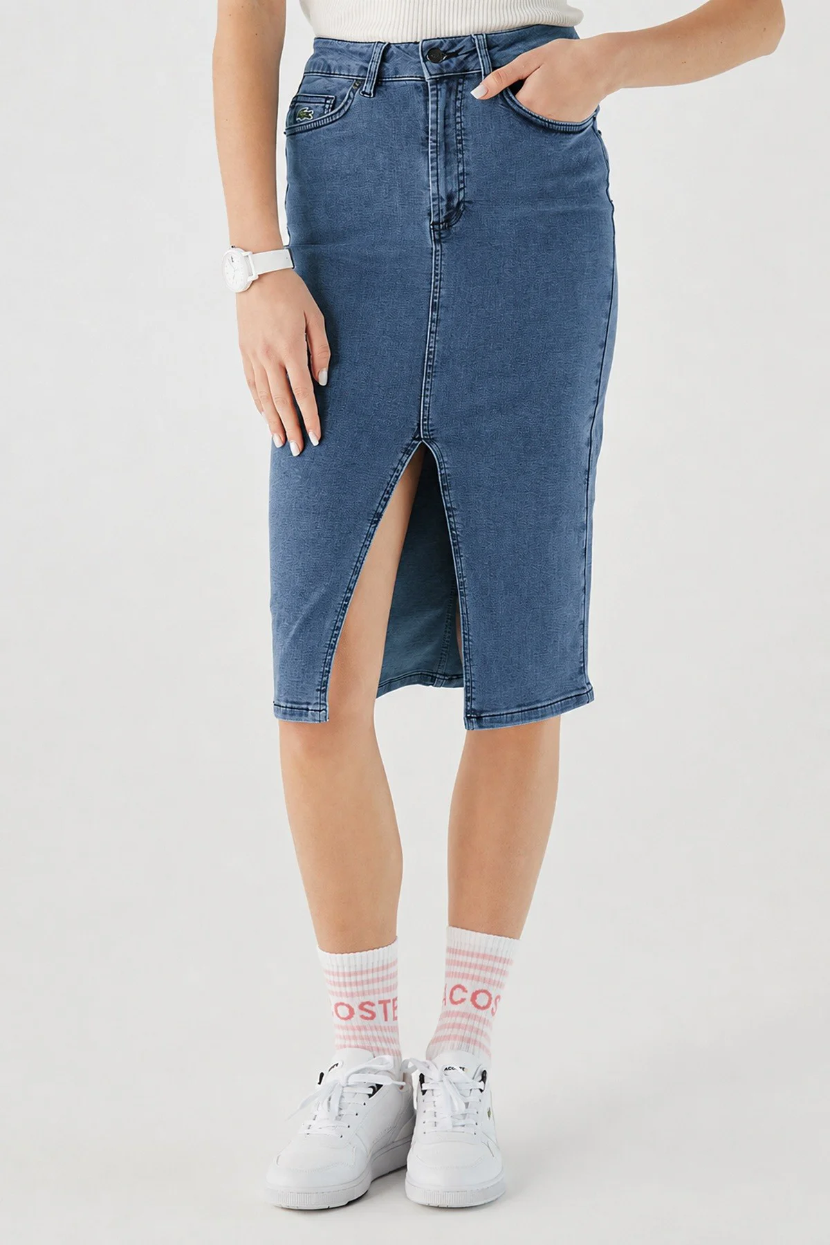 Lacoste Slim Fit Womens Skirt Dar Kesim Yırtmaçlı Kadın Kot Etek Mavi Lacoste Slim Fit Womens Skirt Dar Kesim Yırtmaçlı Kadın Kot Etek Mavi Fiyatı, Yorumları ve Özellikleri