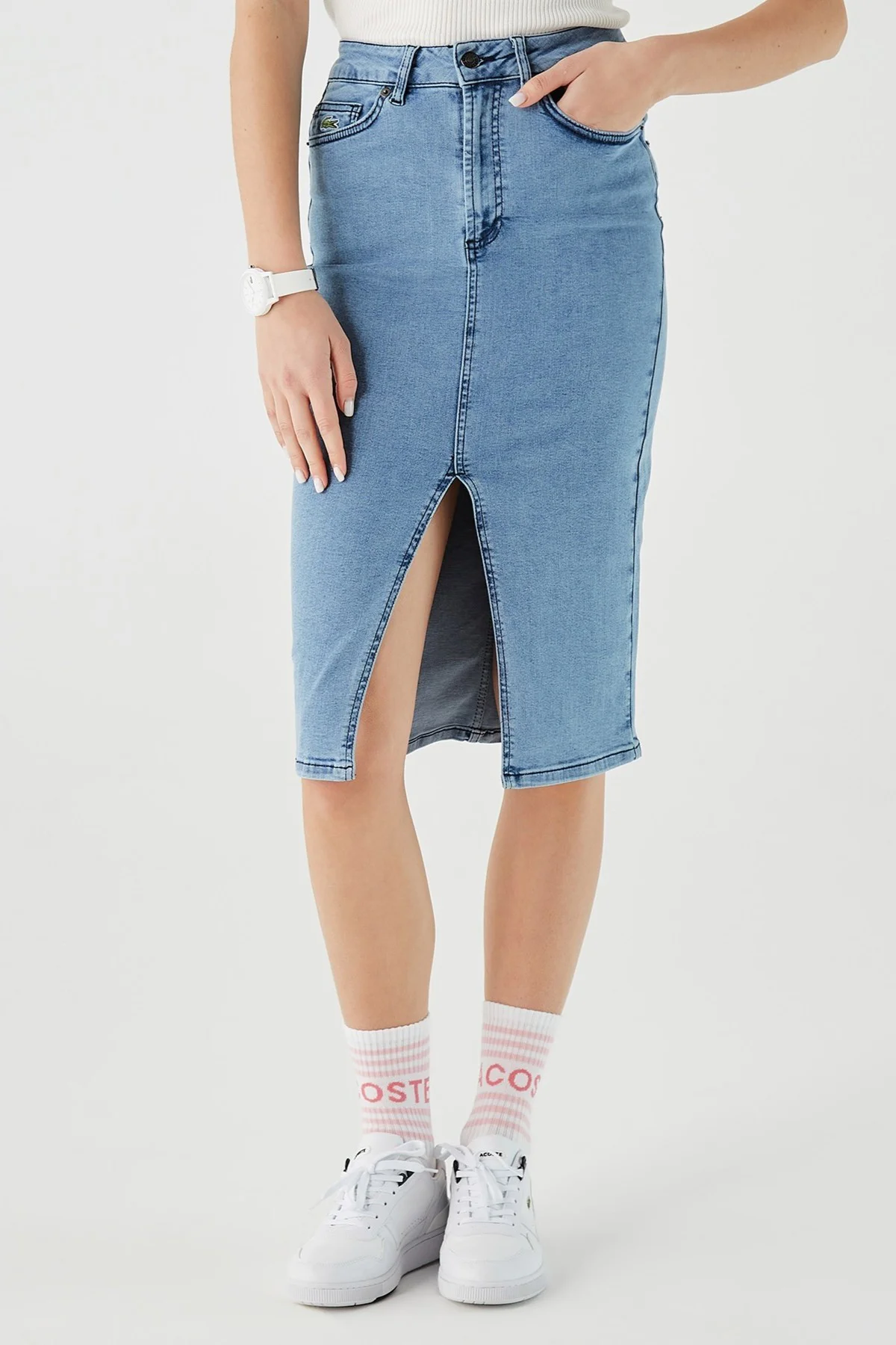 Lacoste Slim Fit Womens Skirt Dar Kesim Yırtmaçlı Kadın Kot Etek Mavi Lacoste Slim Fit Womens Skirt Dar Kesim Yırtmaçlı Kadın Kot Etek Mavi Fiyatı, Yorumları ve Özellikleri