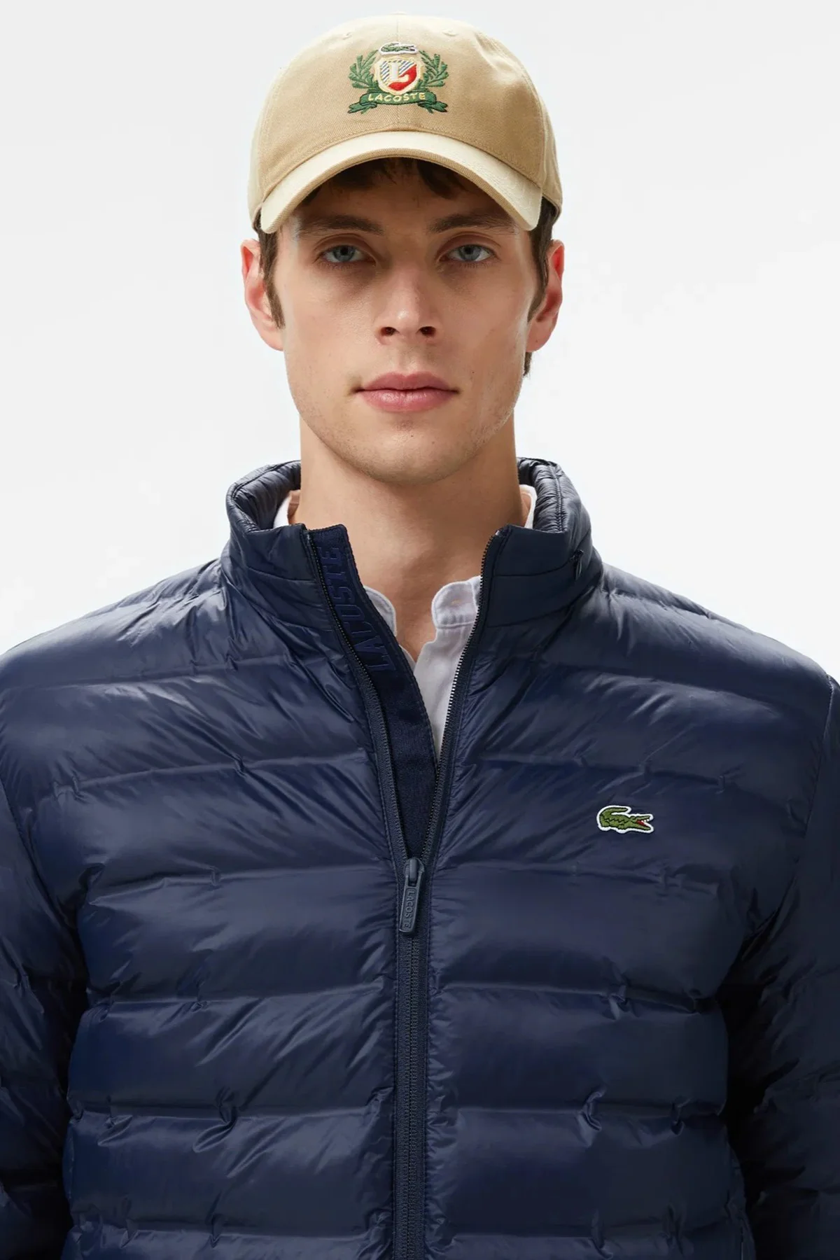 Lacoste Synthetic Fill Jacket Gizlenebilir Kapişonlu Şişme Erkek Mont Lacivert