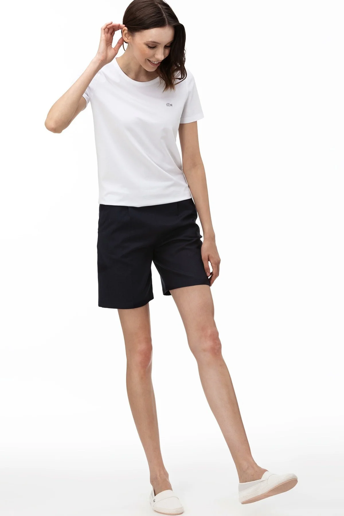 Lacoste Women's Reguler Fit Shorts Kadın Yandan Fermuarlı Şort Koyu Lacivert Lacoste Women's Reguler Fit Shorts Kadın Yandan Fermuarlı Şort Koyu Lacivert