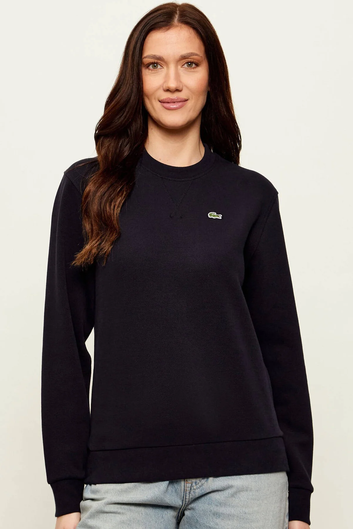 Lacoste Women's Relaxed Fit Crew Neck Cotton Sweatshirt Kadın Rahat Kesim Sweatshirt Beyaz Lacoste Women's Relaxed Fit Crew Neck Cotton Sweatshirt Kadın Rahat Kesim Sweatshirt Beyaz