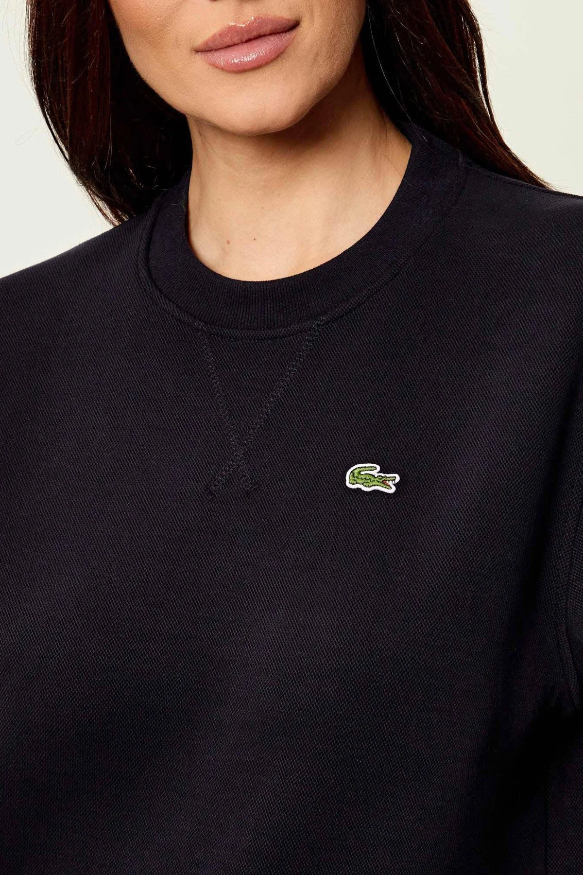 Lacoste Women's Relaxed Fit Crew Neck Cotton Sweatshirt Kadın Rahat Kesim Sweatshirt Beyaz Lacoste Women's Relaxed Fit Crew Neck Cotton Sweatshirt Kadın Rahat Kesim Sweatshirt Beyaz