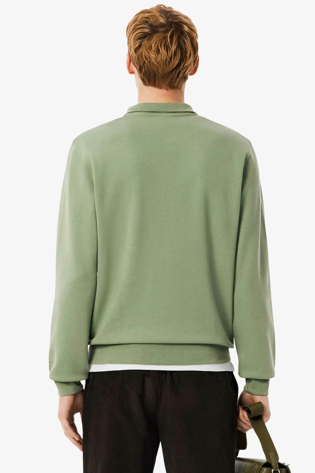 Lacoste Zip-Up Fleece Sweatshirt Green Fermuarlı Dik Yaka Pamuklu Erkek Sweatshirt Yeşil