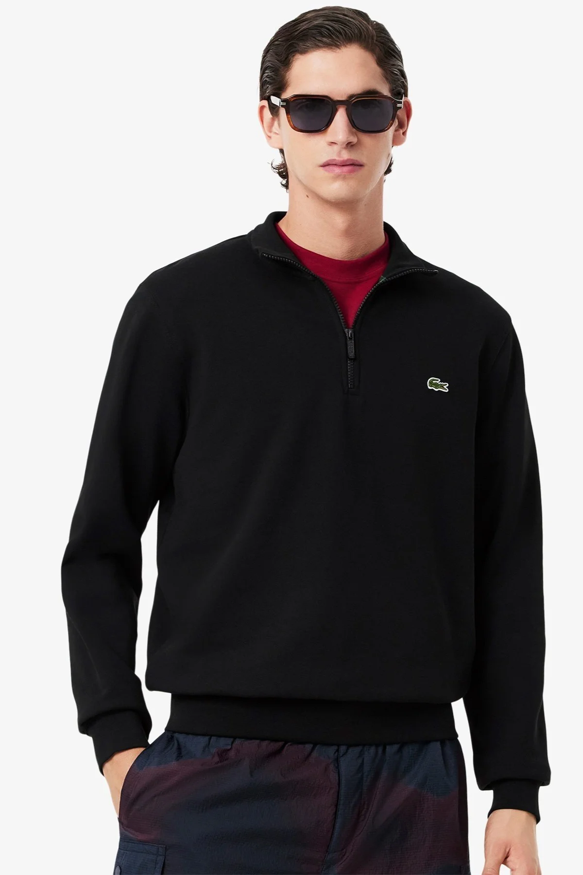 Lacoste Zip-Up Fleece Sweatshirt Black Fermuarlı Dik Yaka Pamuklu Erkek Sweatshirt Siyah Fiyatı, Yorumları ve Özellikleri