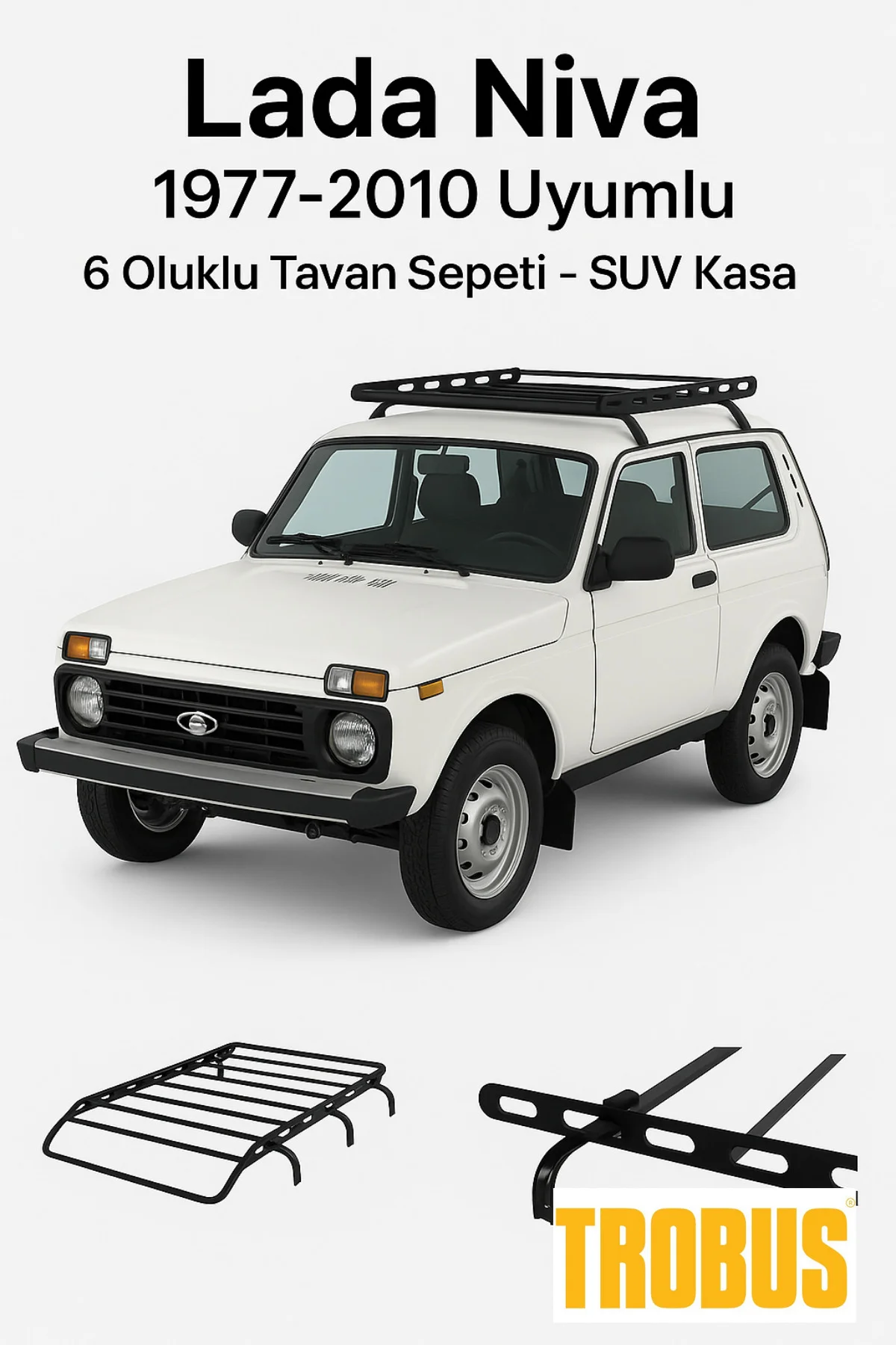 Lada Niva 1977-2010 Uyumlu 6 Oluklu Tavan Sepeti - SUV Kasa