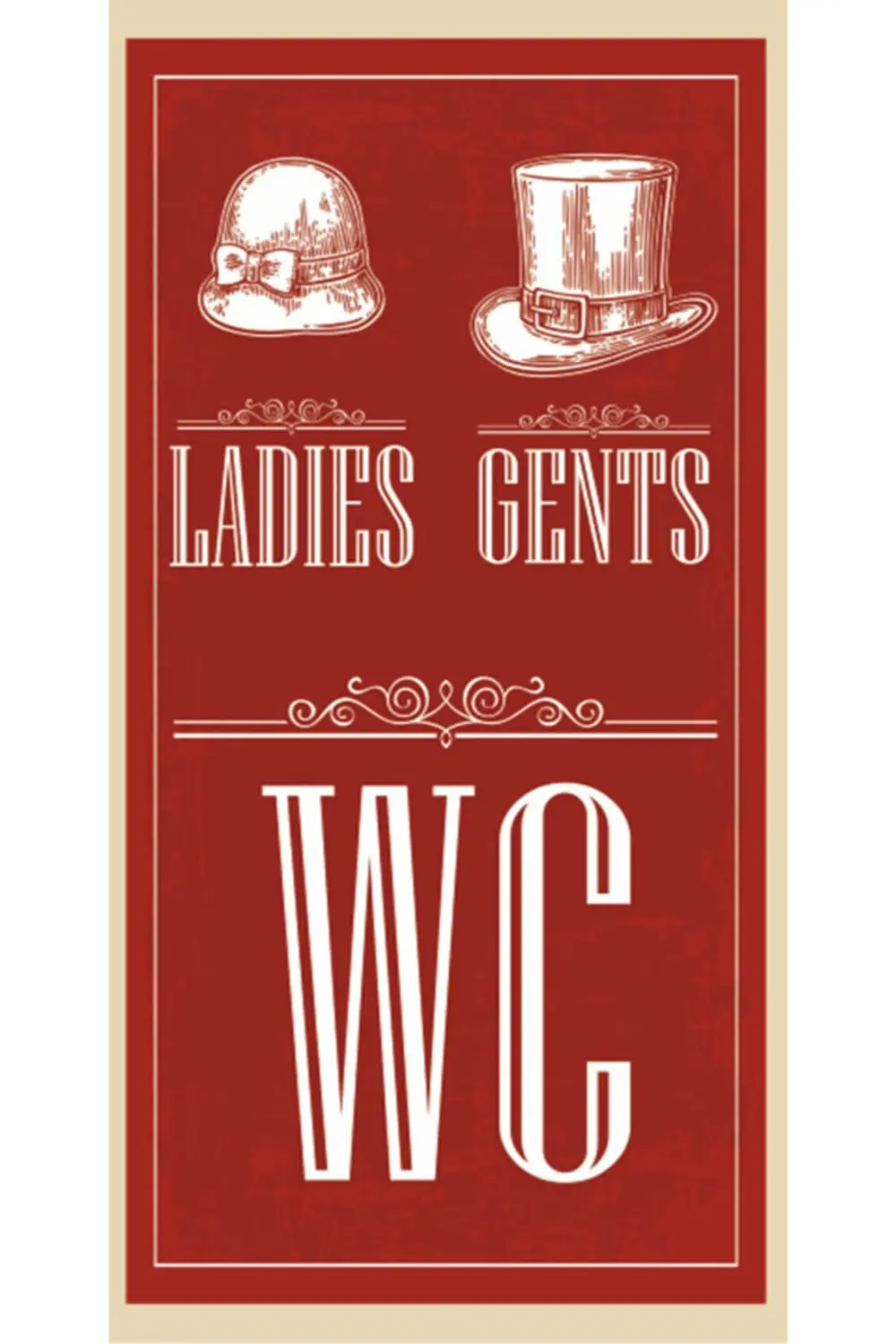 Ladies And Gents - Retro Ahşap Poster – Özel Koleksiyon – Hbb
