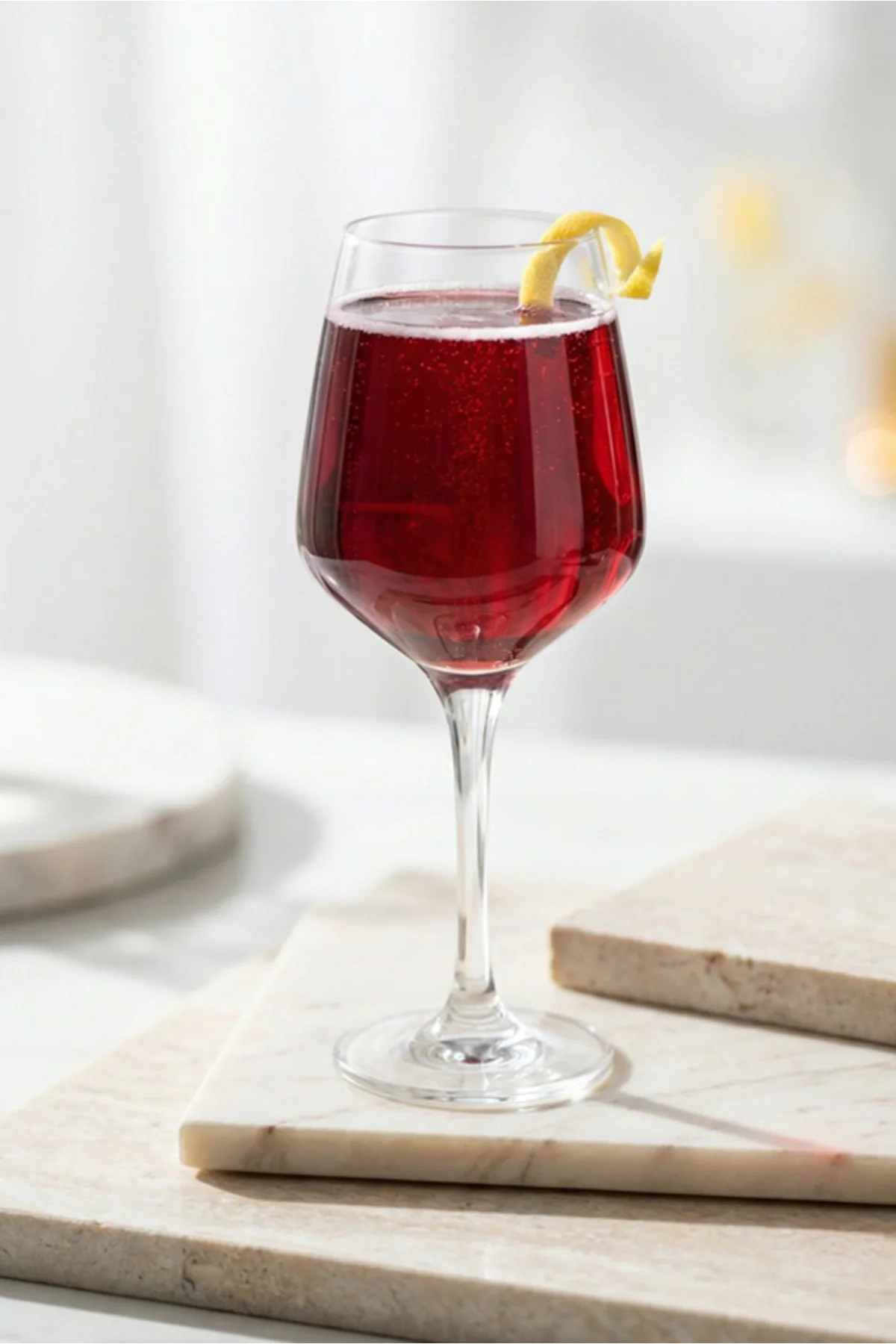 Lal Cam Goblet 6'lı 400 ml Ayaklı (Şarap Kadehi, Kokteyl Bardağı)