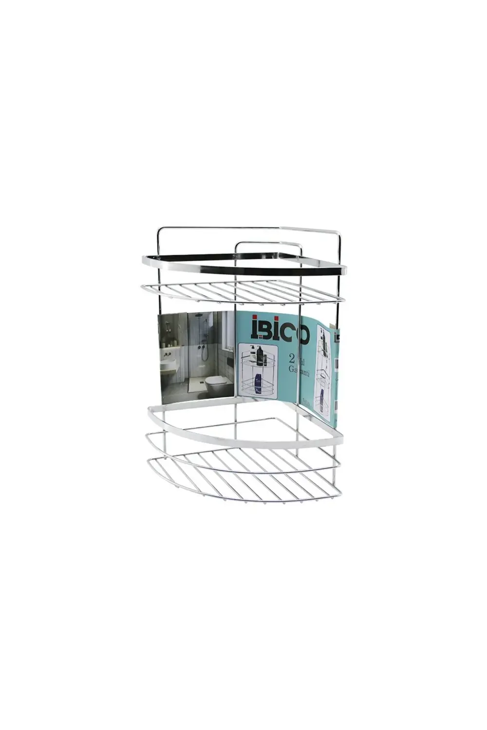 Lamali 2 Katli - Üçgen Krom Metal Banyo Köşelik - Duşkabin Raf (5