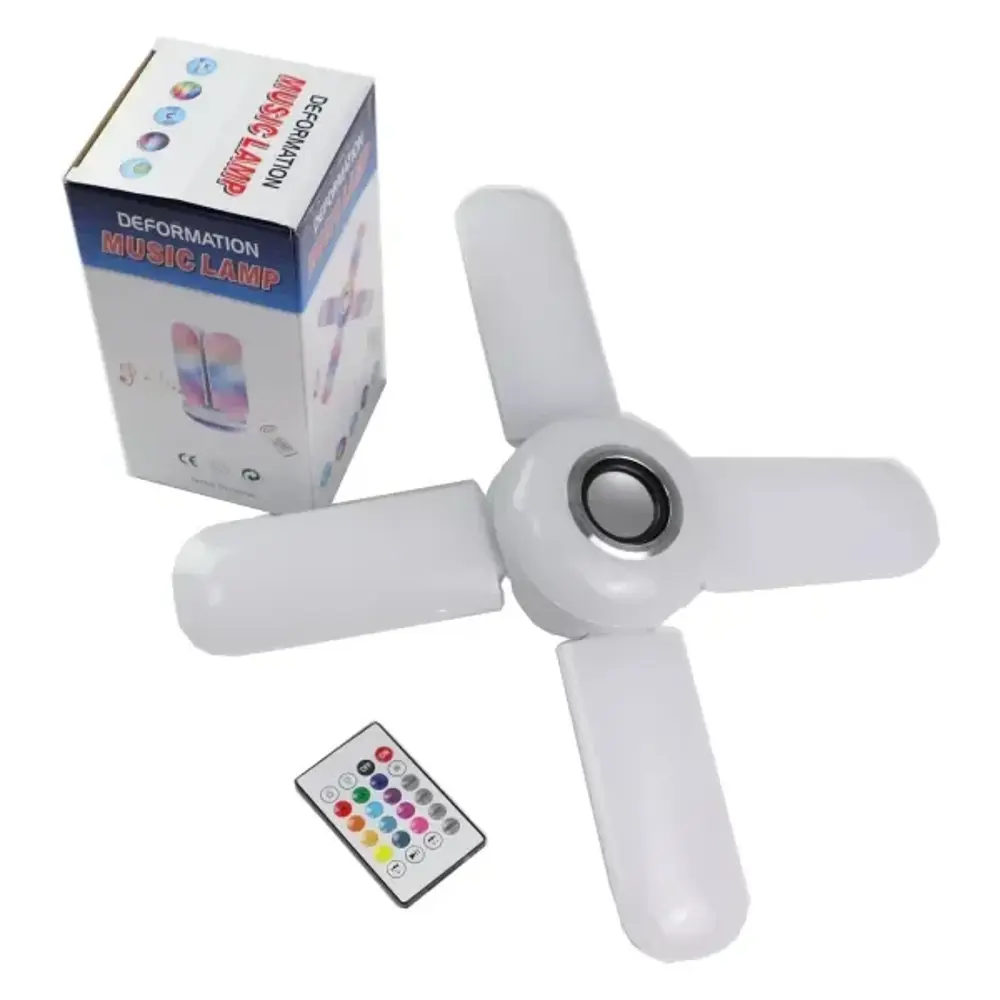 Lamba 4 Kanatlı E27 Duya Takılan Kumandalı Katlanabilir Led Müzik