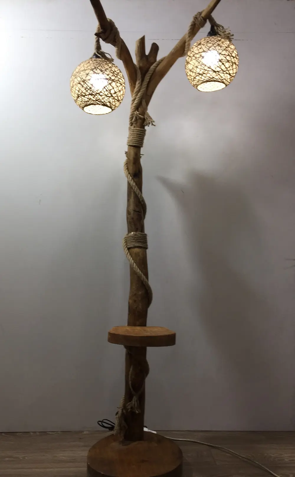 Lambader 12658 sarmaşık 2li Avize HORON Doğal  Kuru Zeytin veya ç