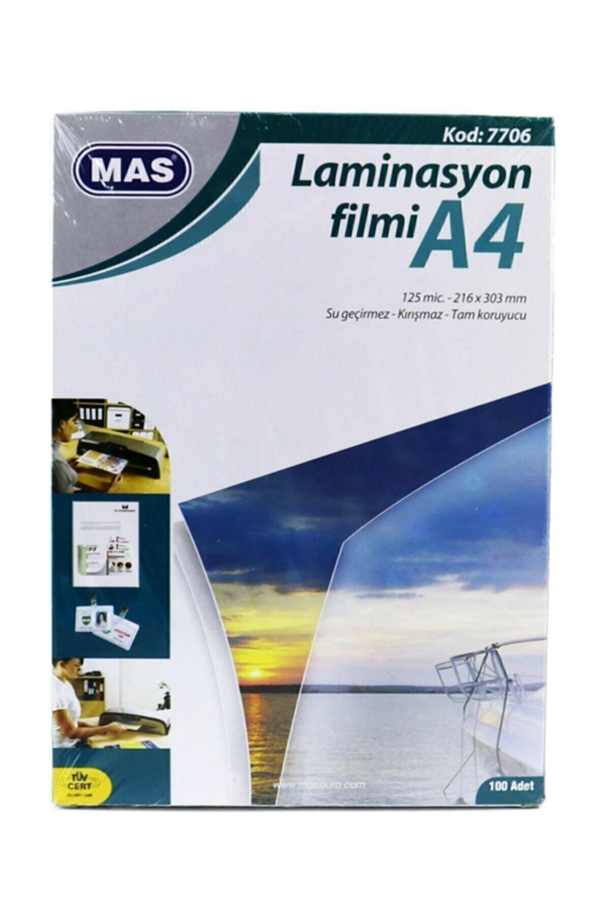 Mas Laminasyon Filmi- 125 Mikron A4 100'Lü Paket