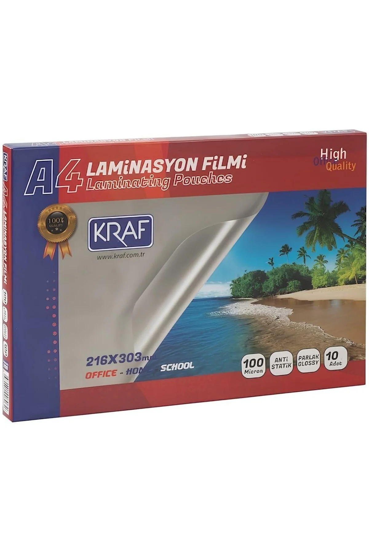 Laminasyon Filmi Parlak A4 100 Mic 10 Lu