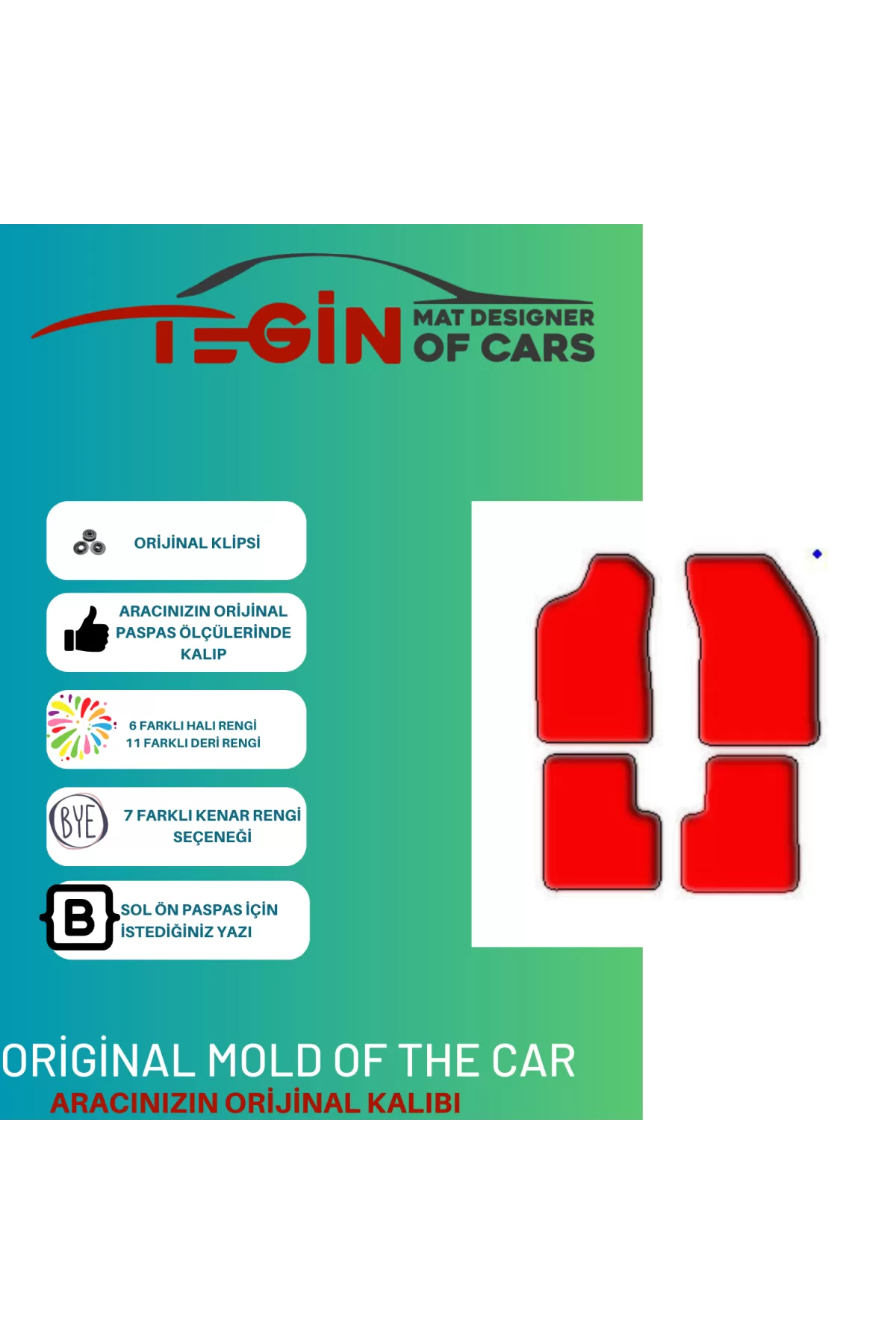 Lancia Delta 2009 Ve Sonrası Prime Bej Halı Mavi Kenar Halı Paspa