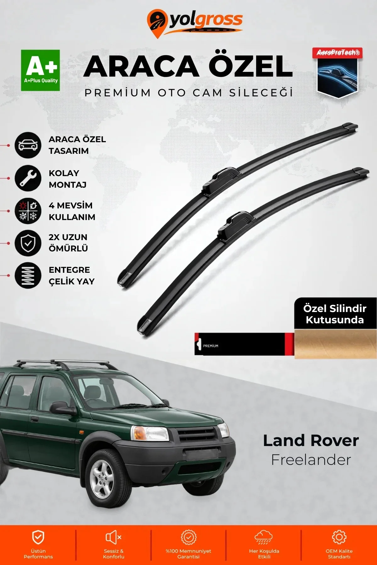 Land Rover Freelander Ön Cam Silecek Seti 1997-2006 Premium Araca Özel 55-50 Cm A+ Kalite