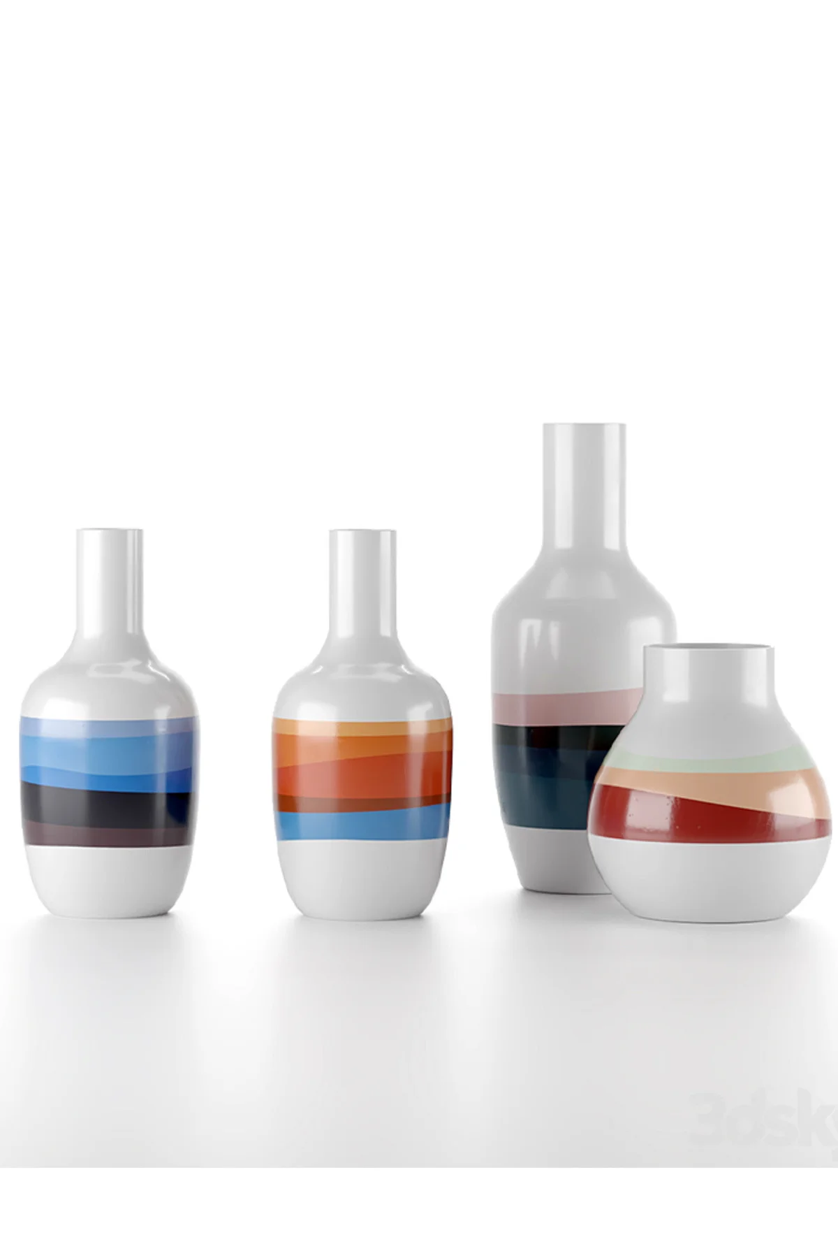 Lanix Modern Vazo Büyük Boy 25CM Dekoratif Sert Plastik Modern Vazo 4'lü Set