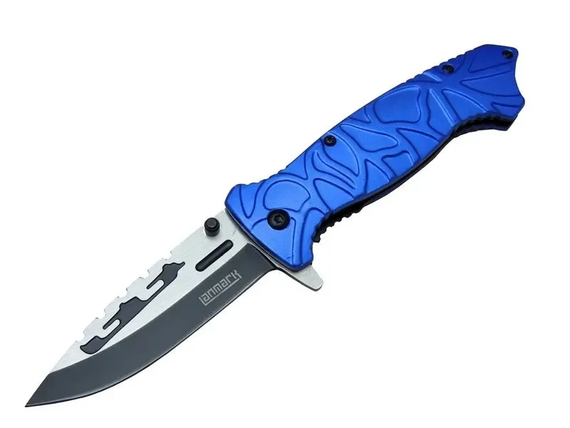 Lanmark M30b Tırtıklı Kamp Çakı 21 Cm - Plastik Sap, Otomatik, Ke